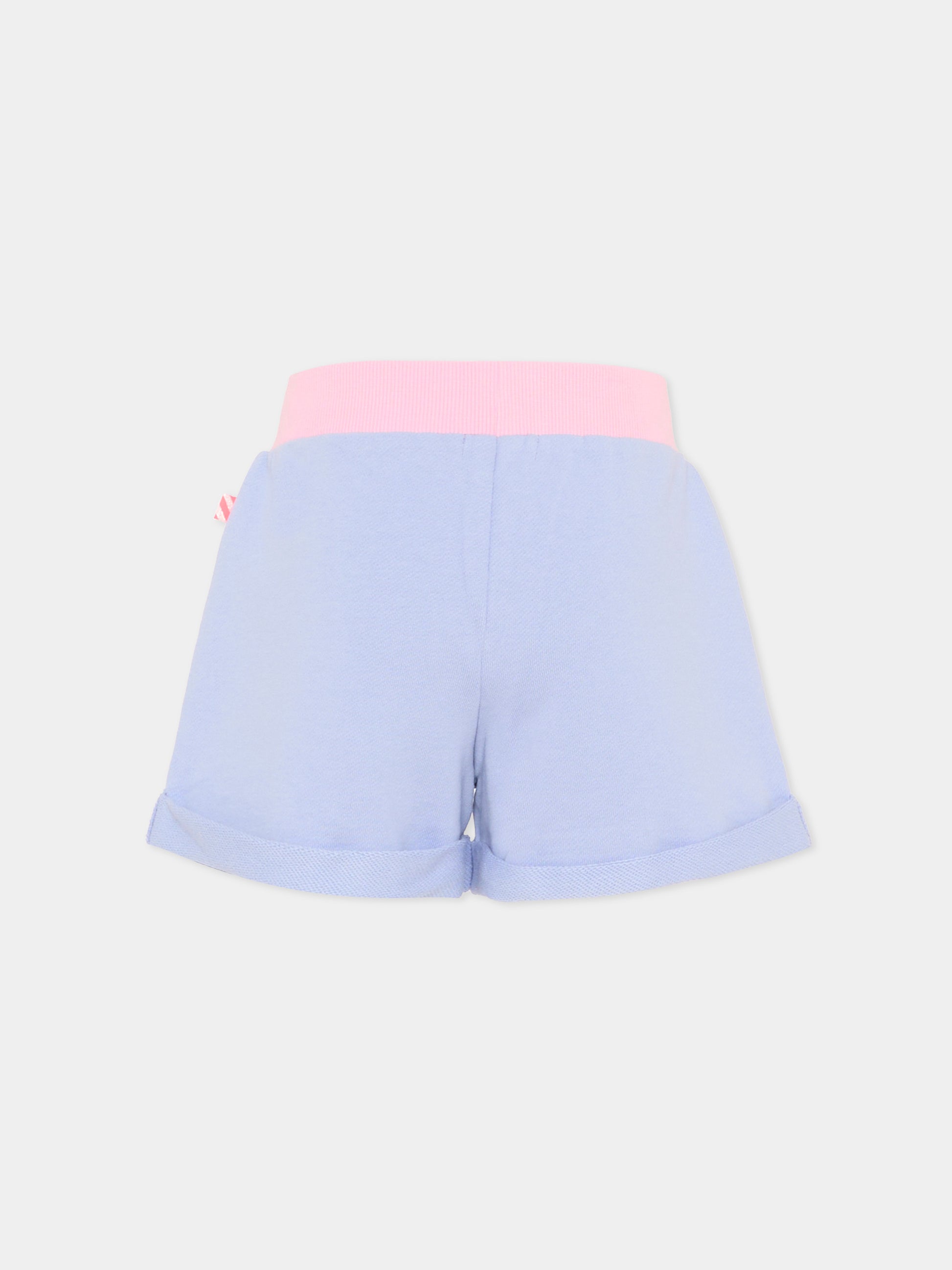 Shorts sportivi lilla per bambina logo,Billieblush,U21892 81S