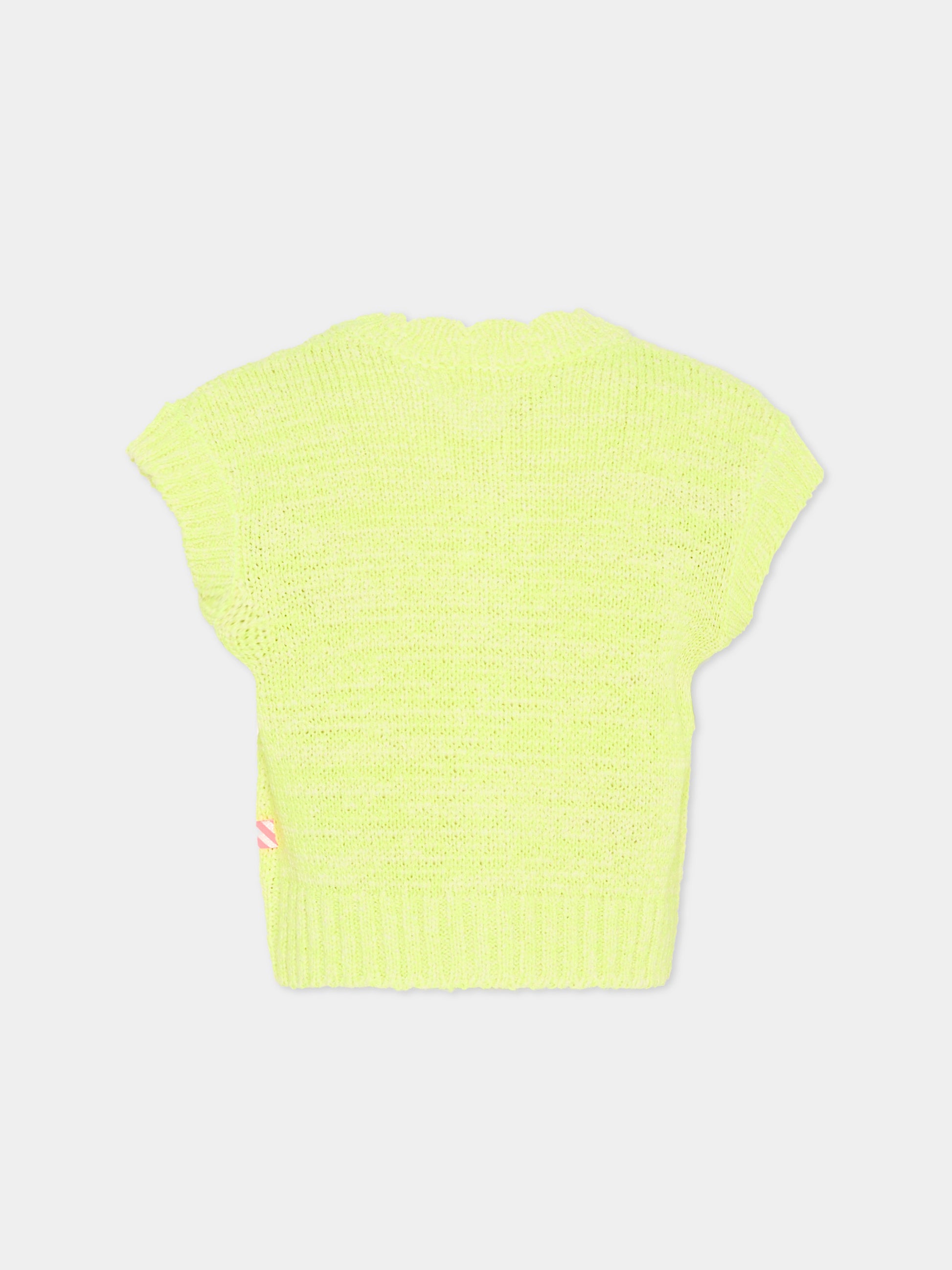 Gilet verde per bambina con logo patch,Billieblush,U21908 599