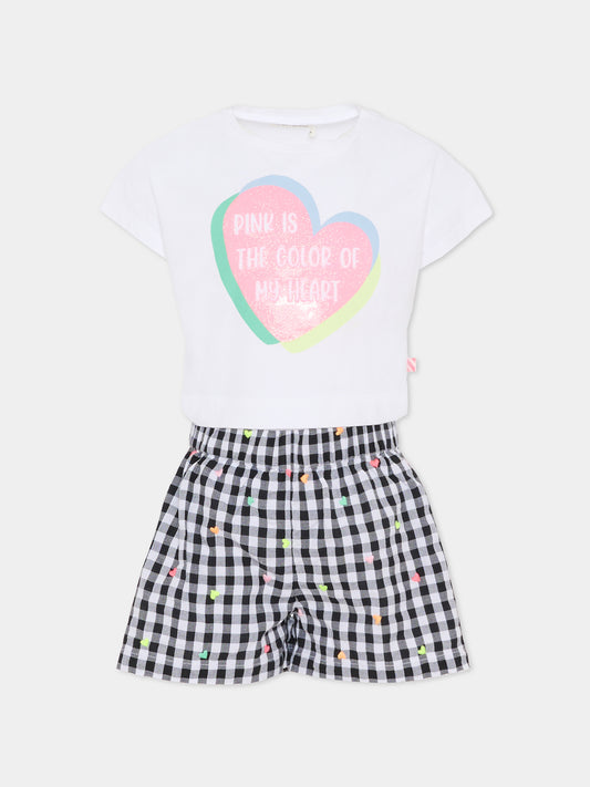 Completo multicolor per bambina con cuore,Billieblush,U21981 10P