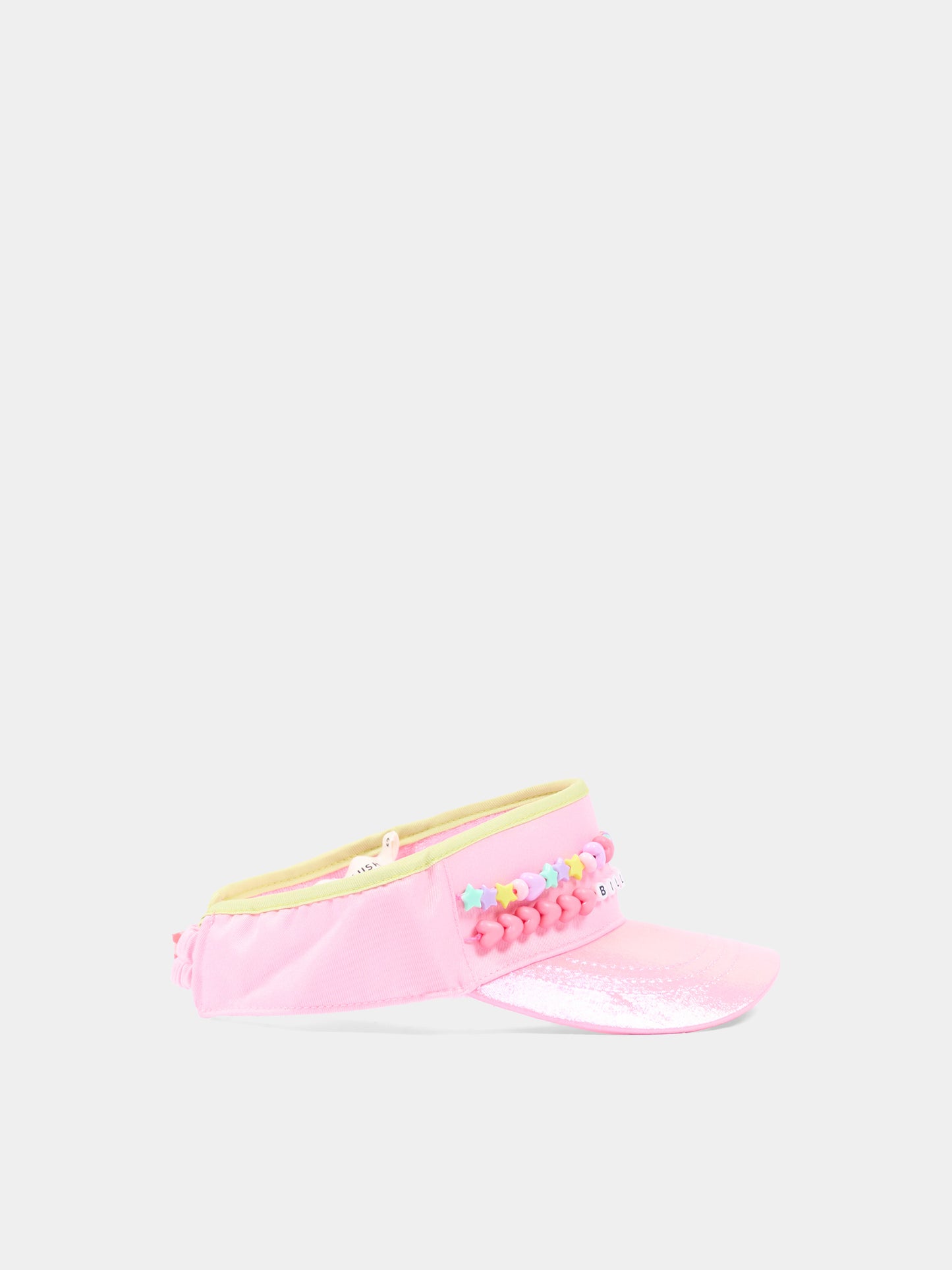 Cappello con visiera rosa per bambina con perline,Billieblush,U22020 46N
