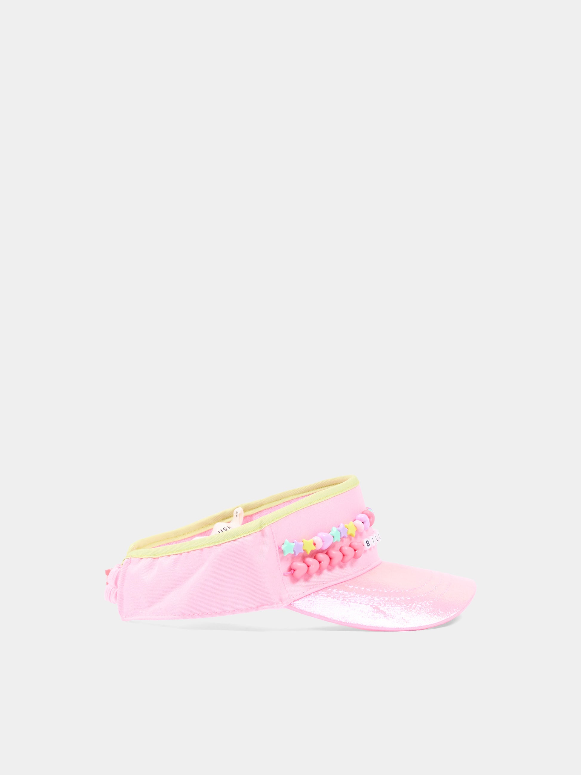 Cappello con visiera rosa per bambina con perline,Billieblush,U22020 46N