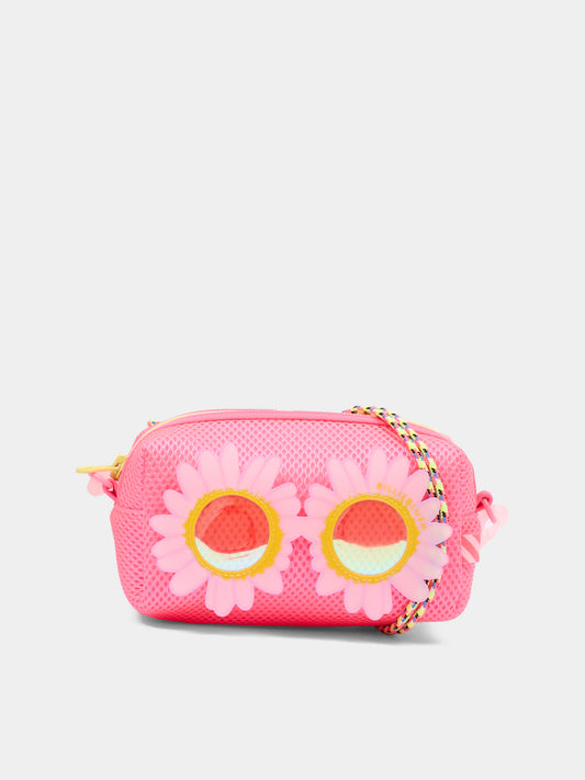 Pochette fucsia per bambina in mesh con margherite,Billieblush,U22033 499