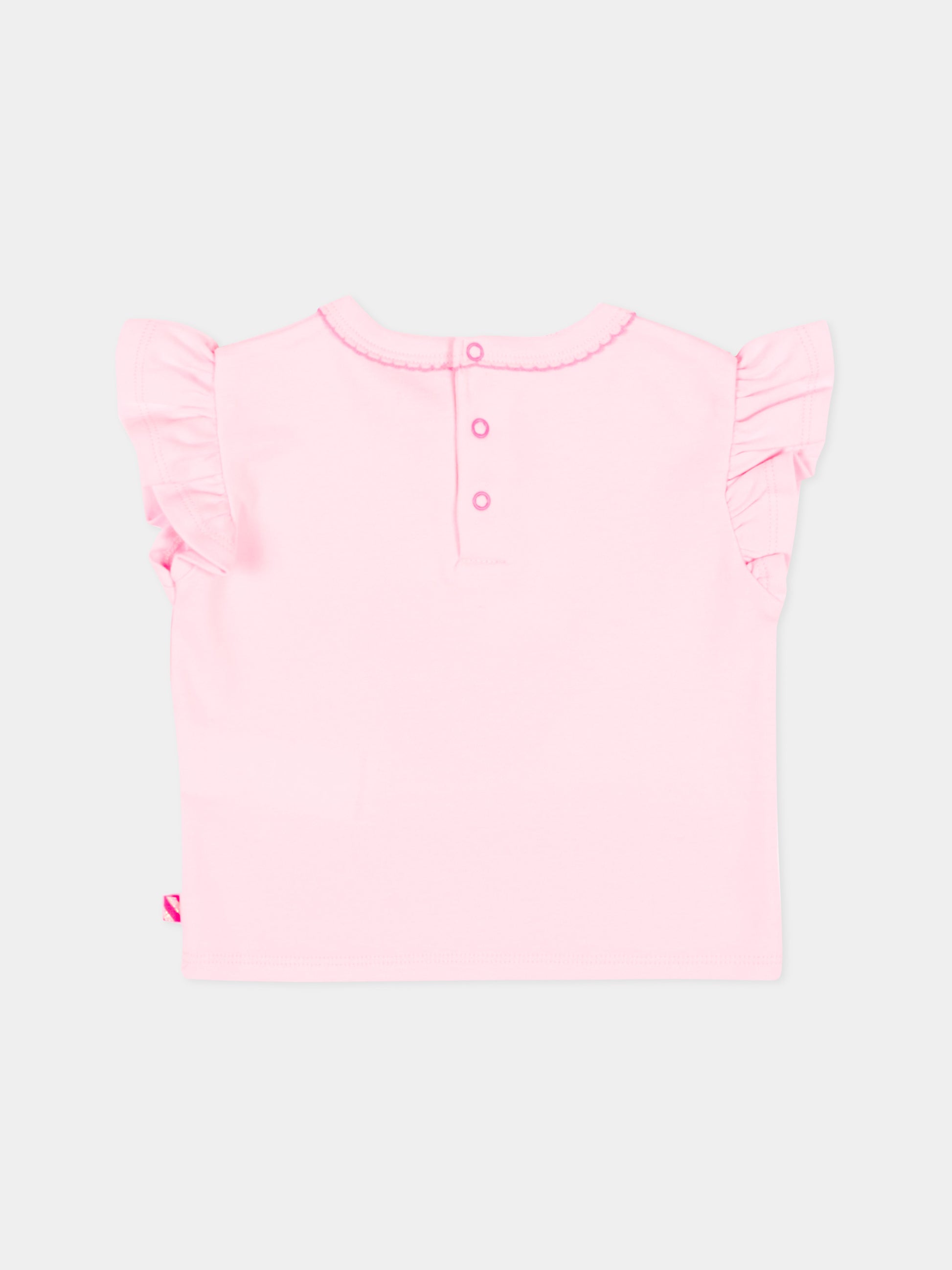 T-Shirt rosa per neonata con fragola,Billieblush,U22107 44L