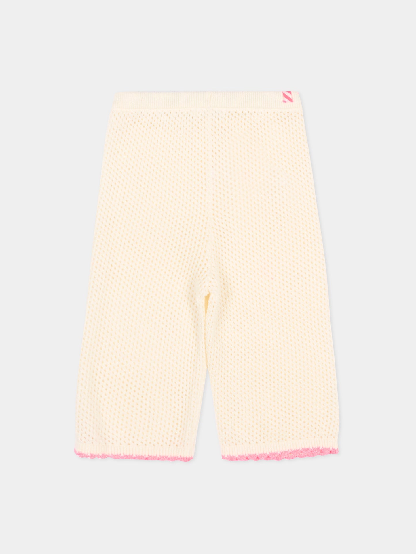Pantaloni avorio in crochet per neonata,Billieblush,U22142 148