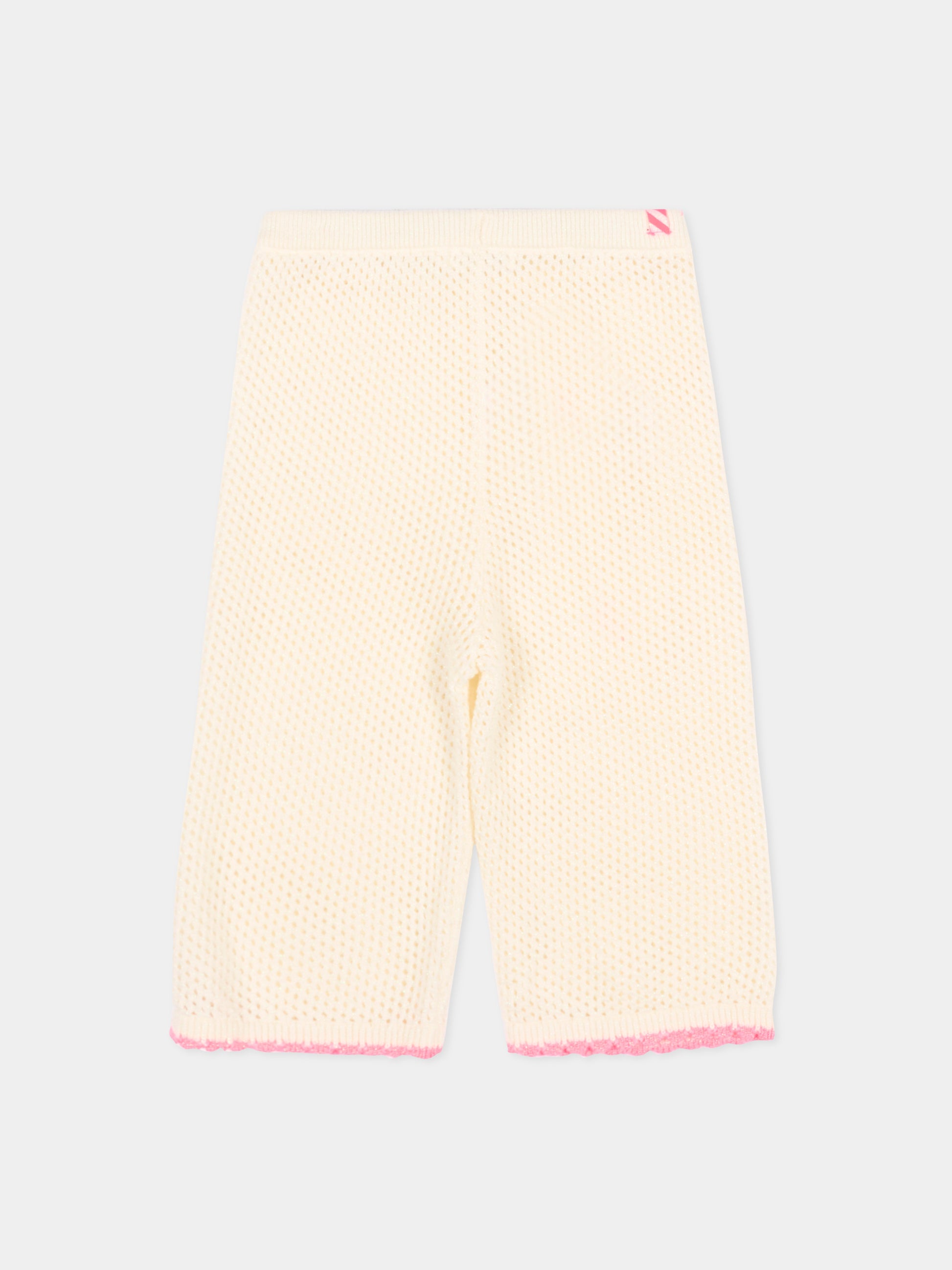 Pantaloni avorio in crochet per neonata,Billieblush,U22142 148