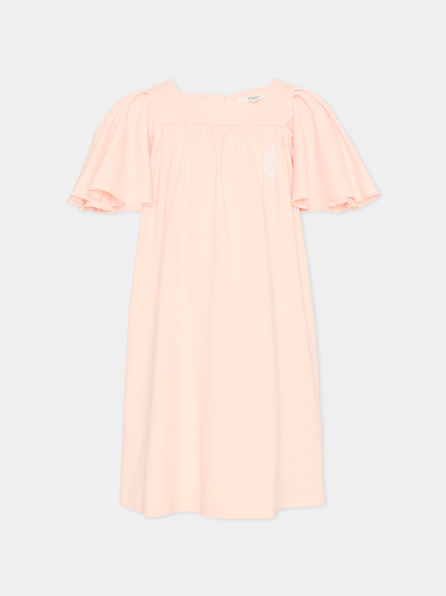 Vestito rosa per bambina con ananas,Chloé Kids,C20818 46J