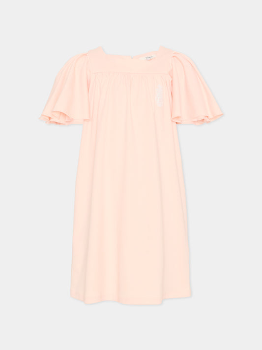 Vestito rosa per bambina con ananas,Chloé Kids,C20818 46J
