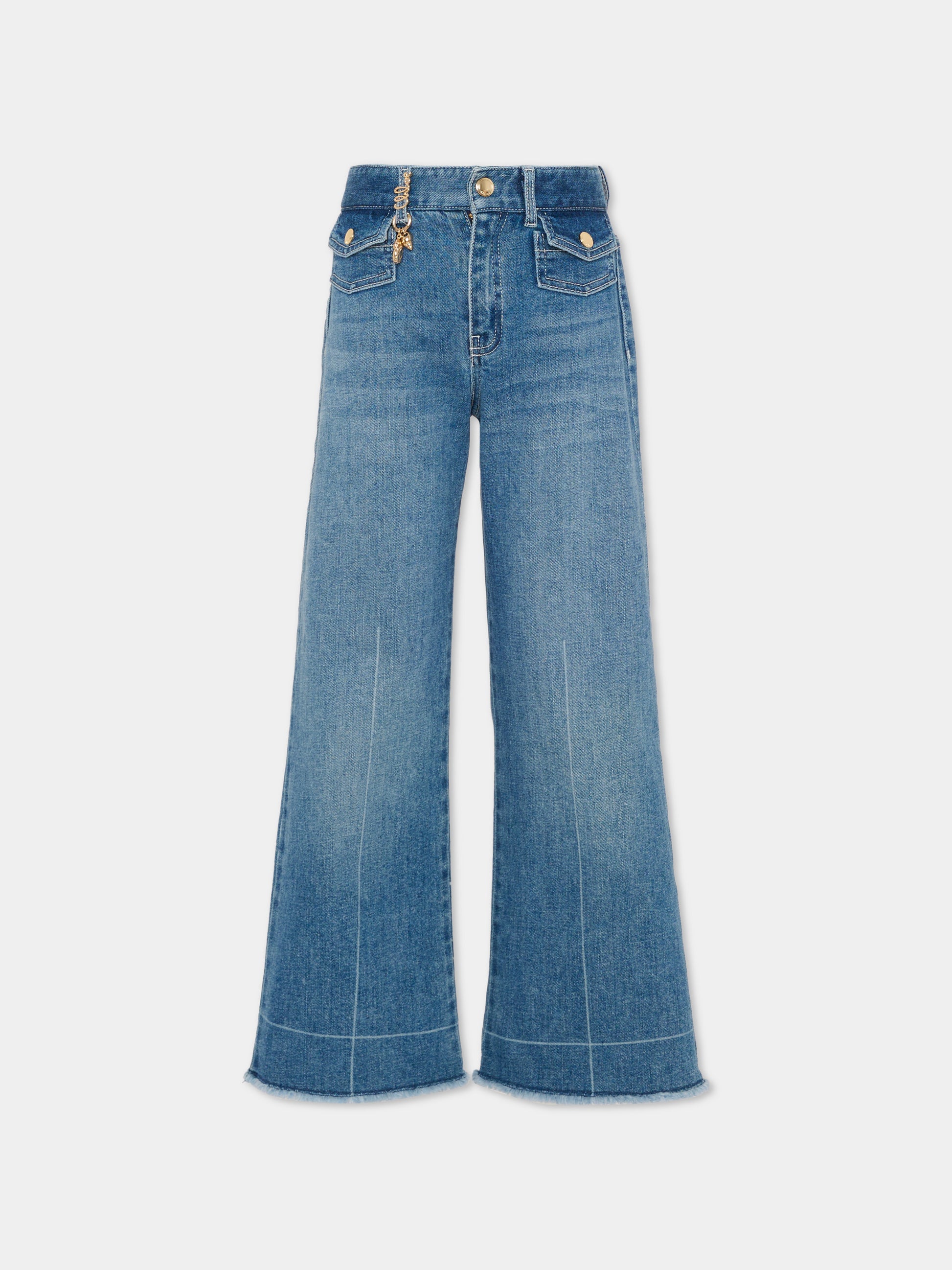 Jeans denim per bambina con logo,Chloé Kids,C20831 Z13