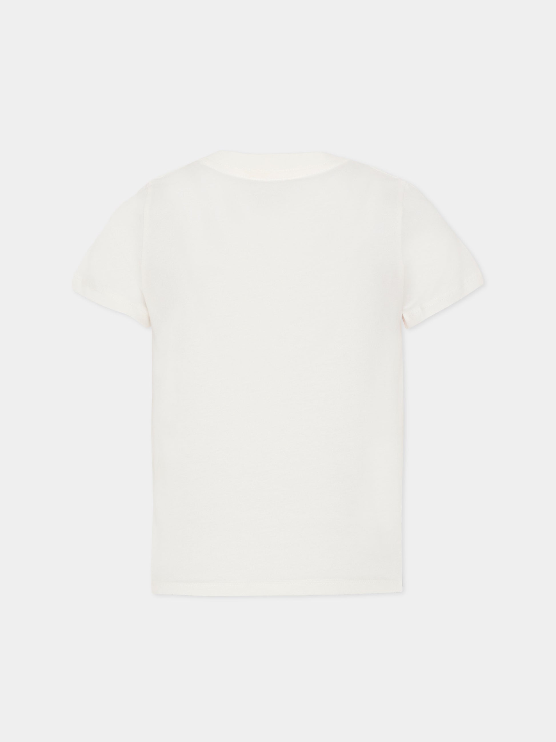 T-shirt avorio per bambina con palme,Chloé Kids,C20855 46J