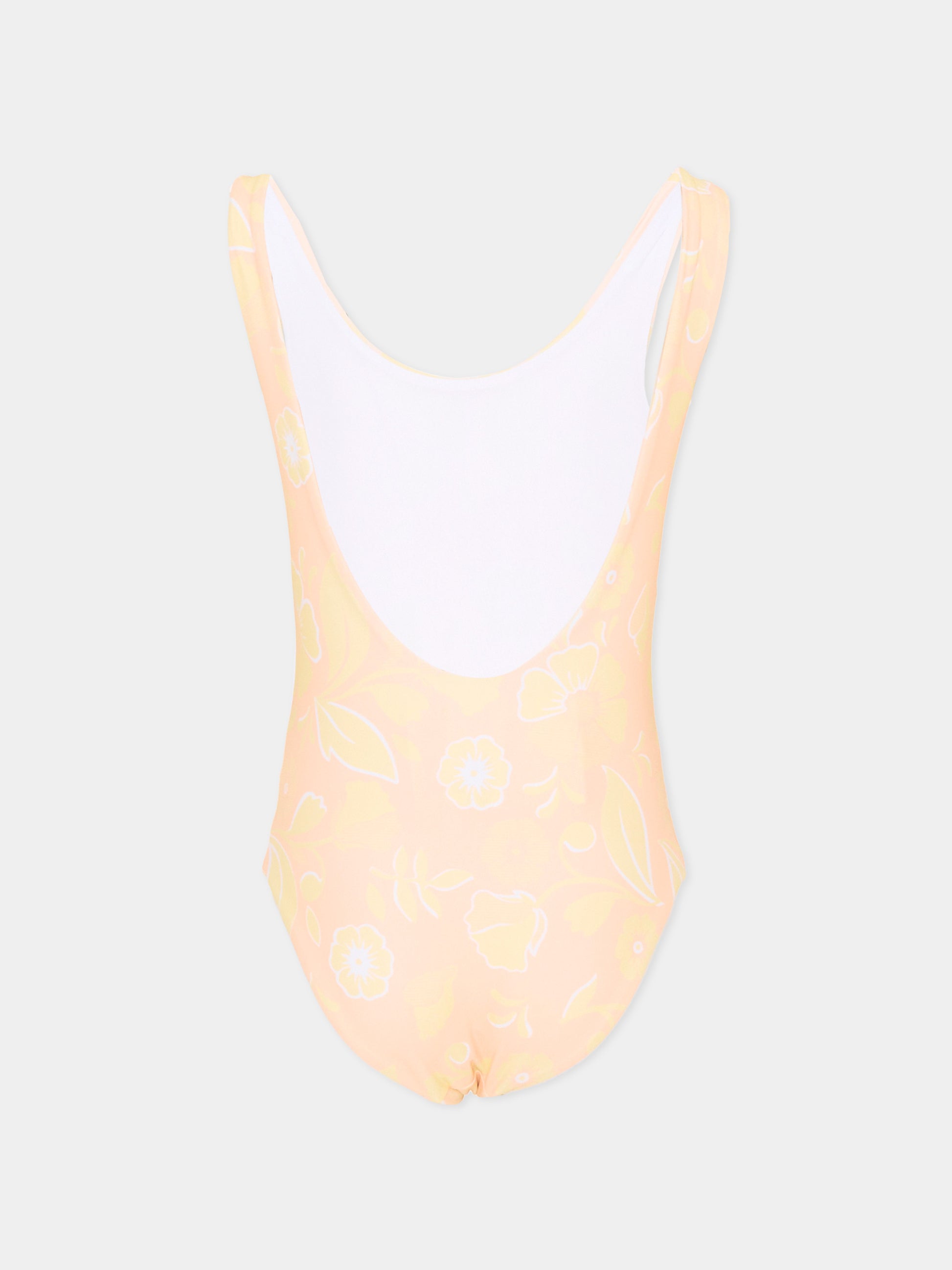 Costume intero rosa per bambina floreale,Chloé Kids,C20863 S05