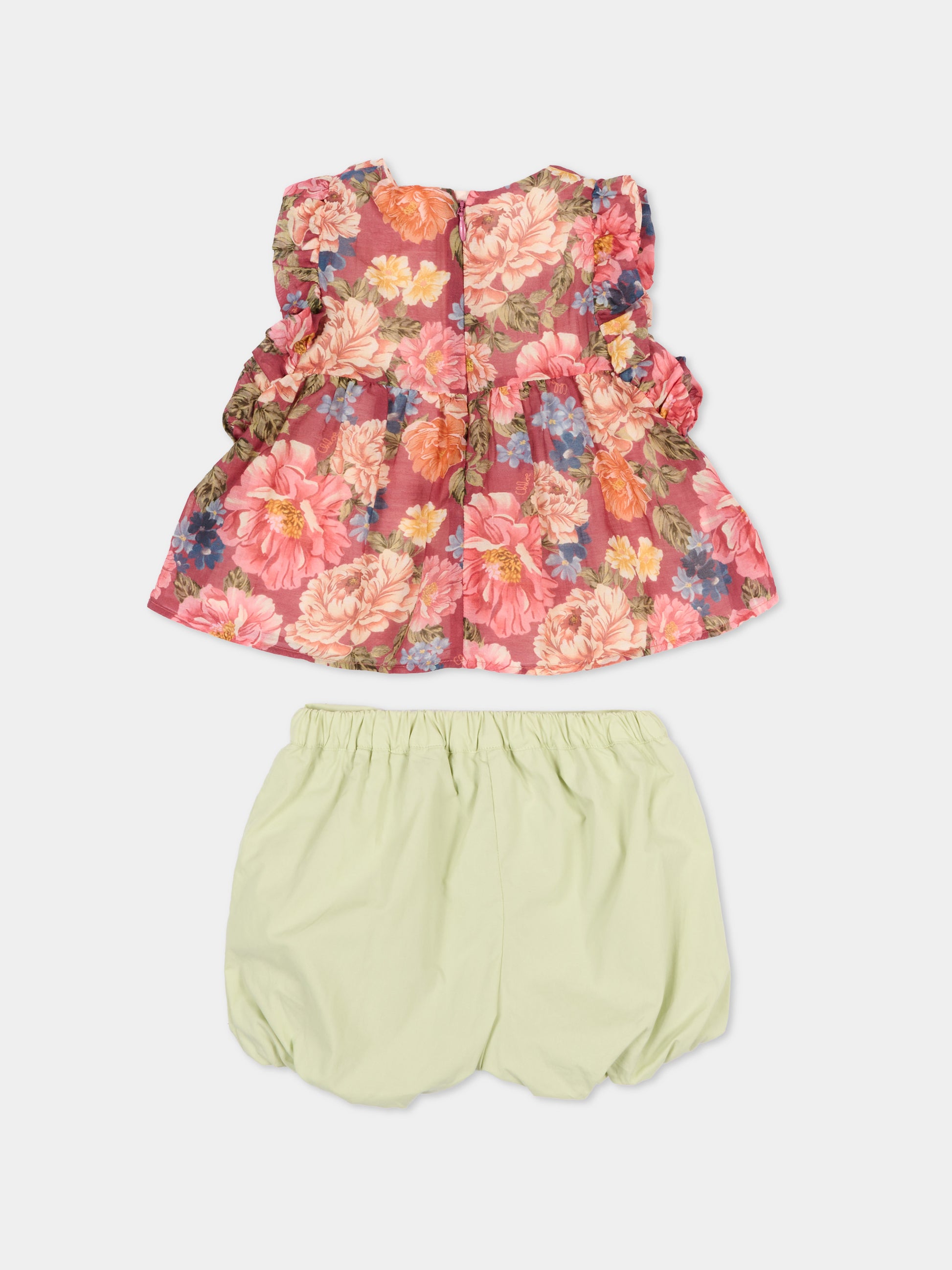 Completo multicolor floreale per neonata,Chloé Kids,C20898 46Y