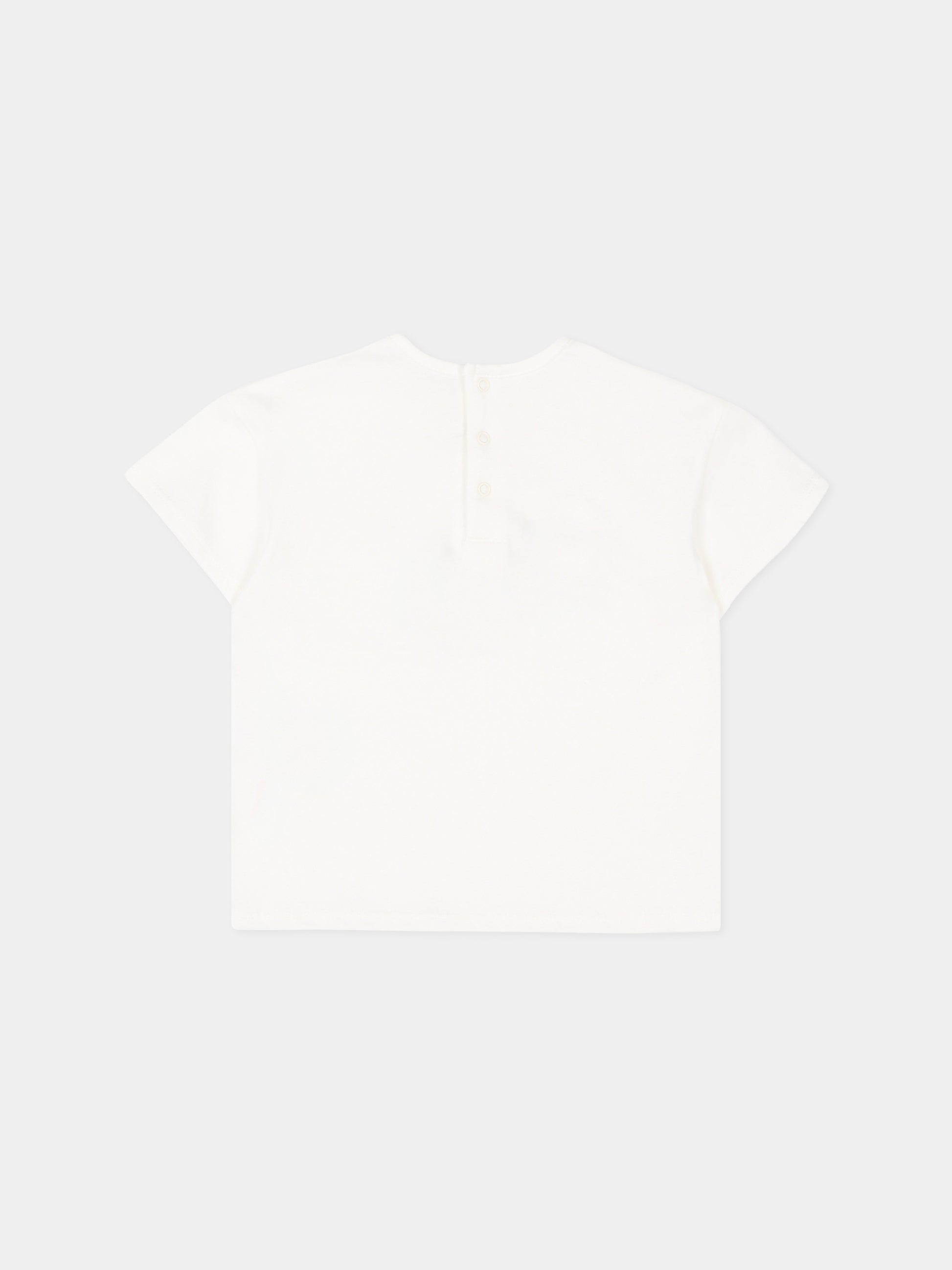 T-Shirt avorio per neonata con logo,Chloé Kids,C20910 117