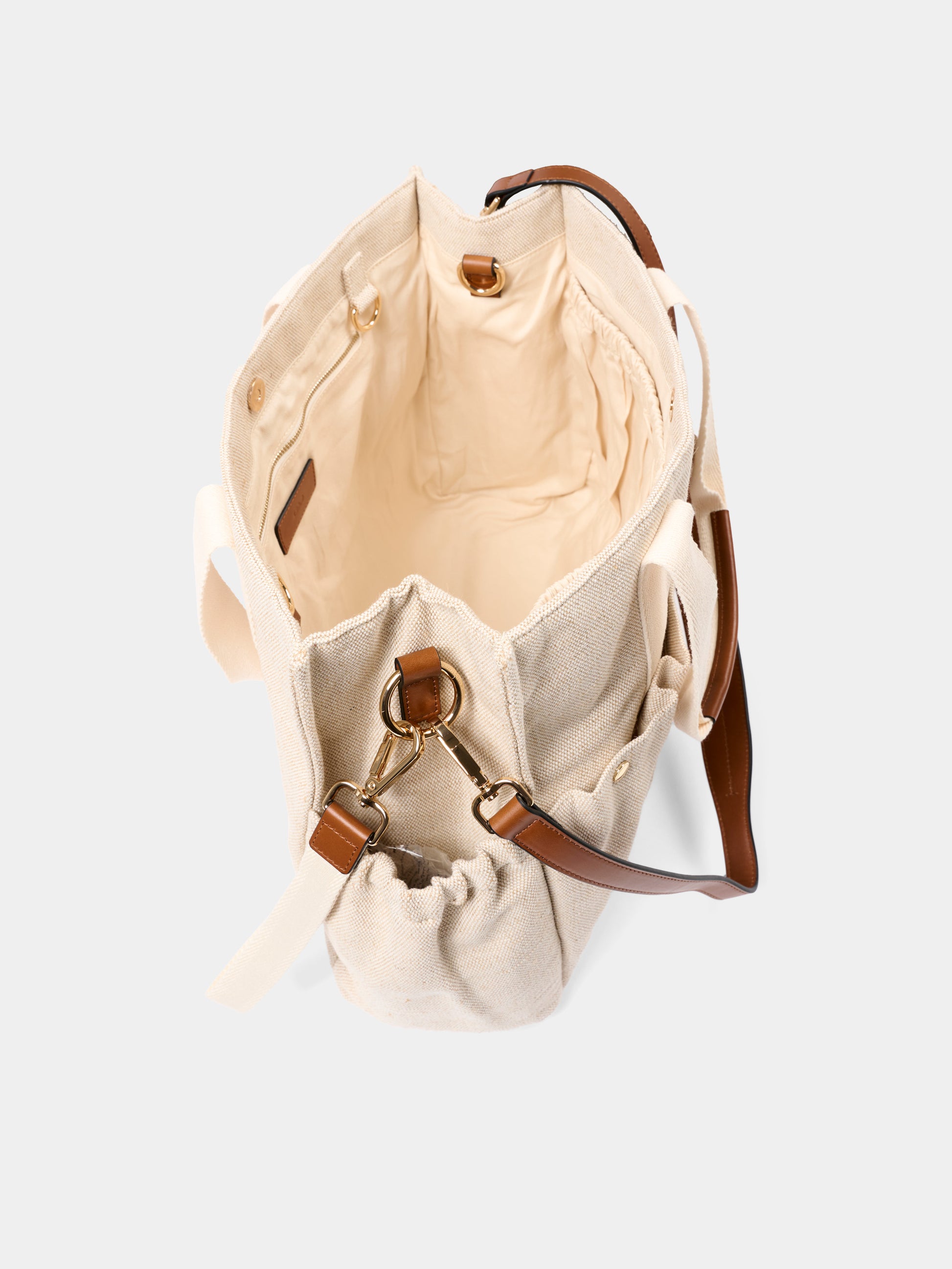 Borsa mamma avorio per neonati con logo,Chloé Kids,C20941 117