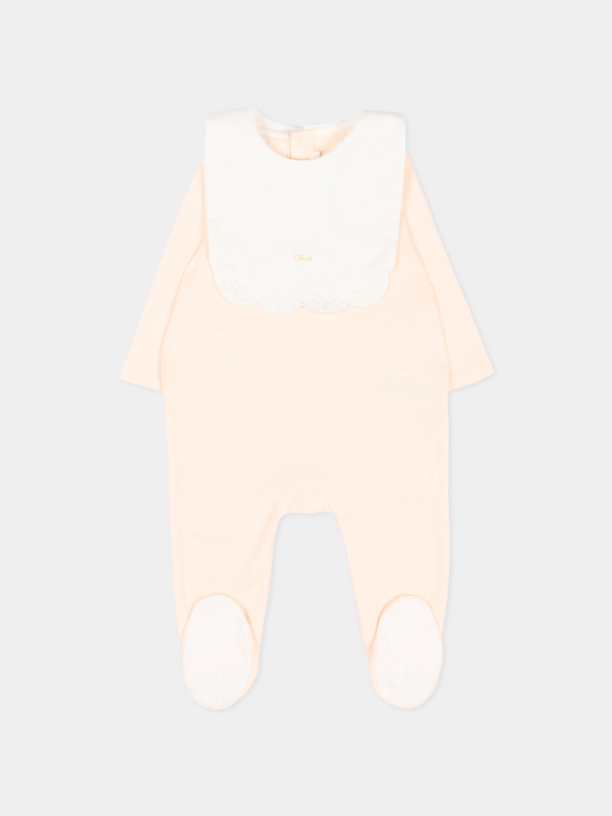 Set tutina rosa per neonata con logo,Chloé Kids,C21231 440