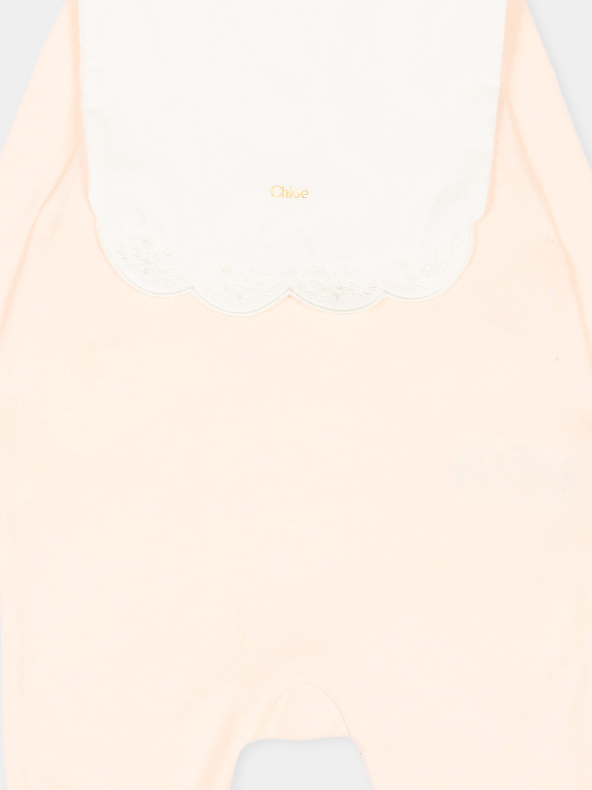 Set tutina rosa per neonata con logo,Chloé Kids,C21231 440