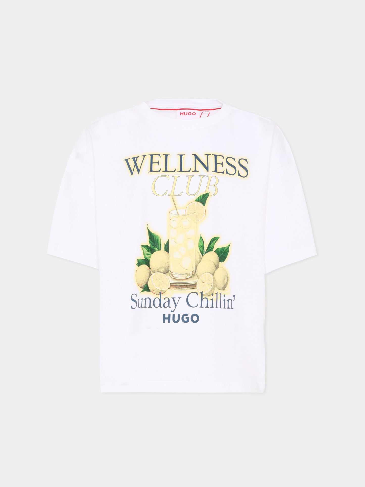 T-Shirt bianca HUGO per bambino con stampa limoni,Hugo,G01017 10P