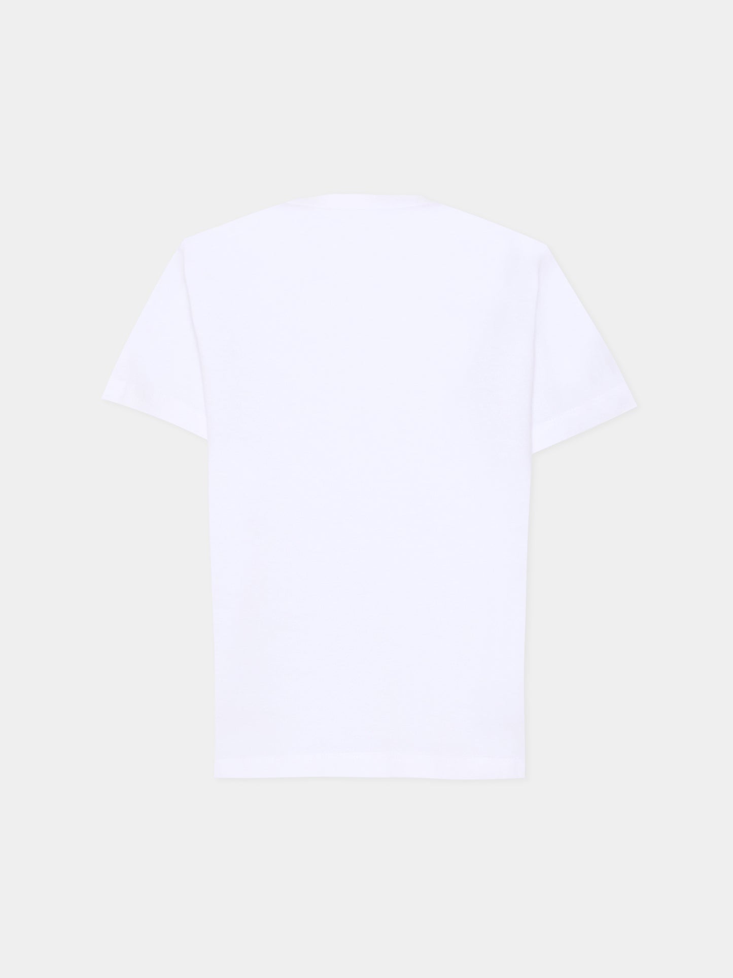 T-shirt bianca per bambino con logo beige,Hugo,G01019 10P