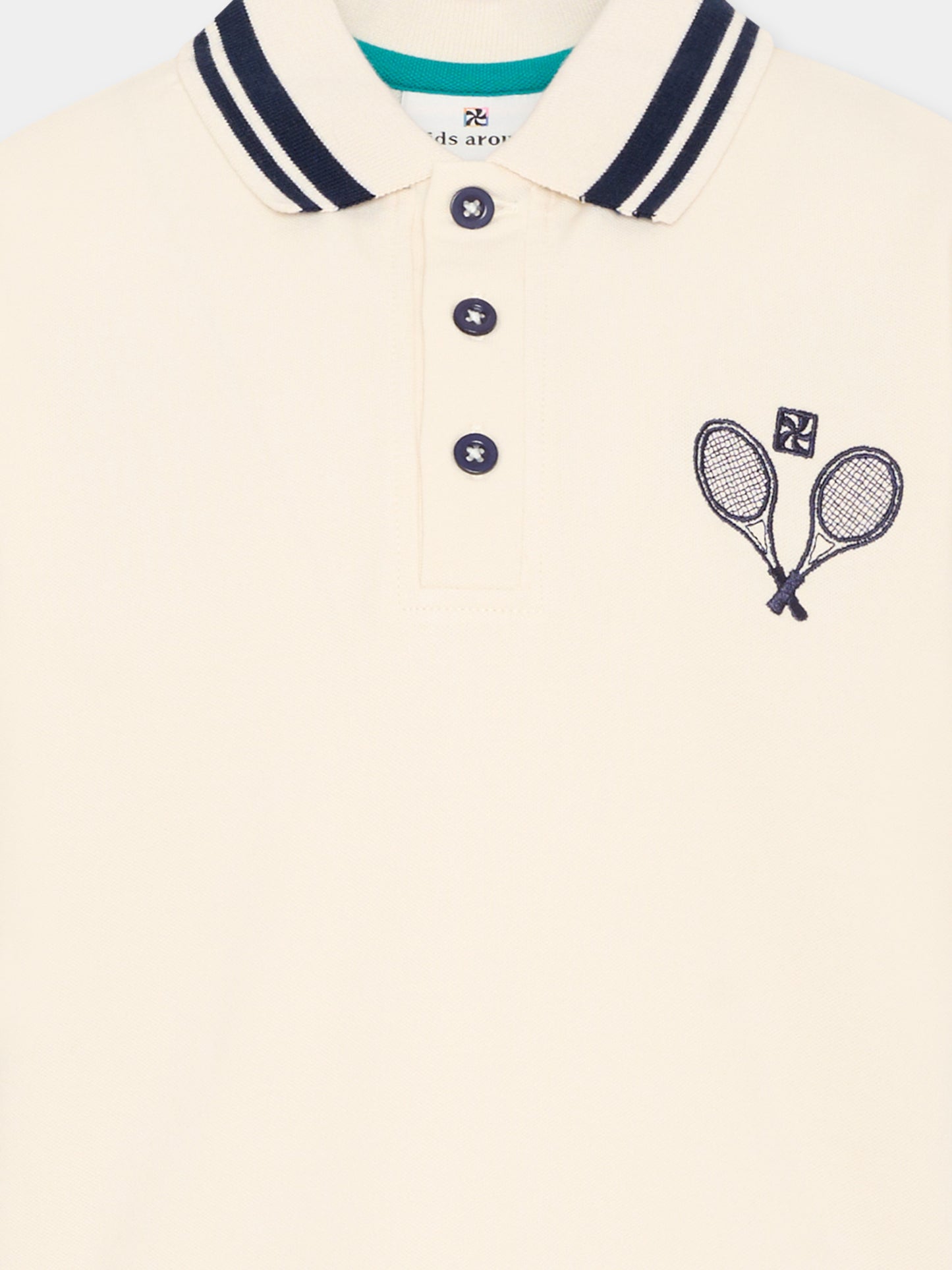 Polo avorio per bambini stampa tennis,Kids Around,L00040 148