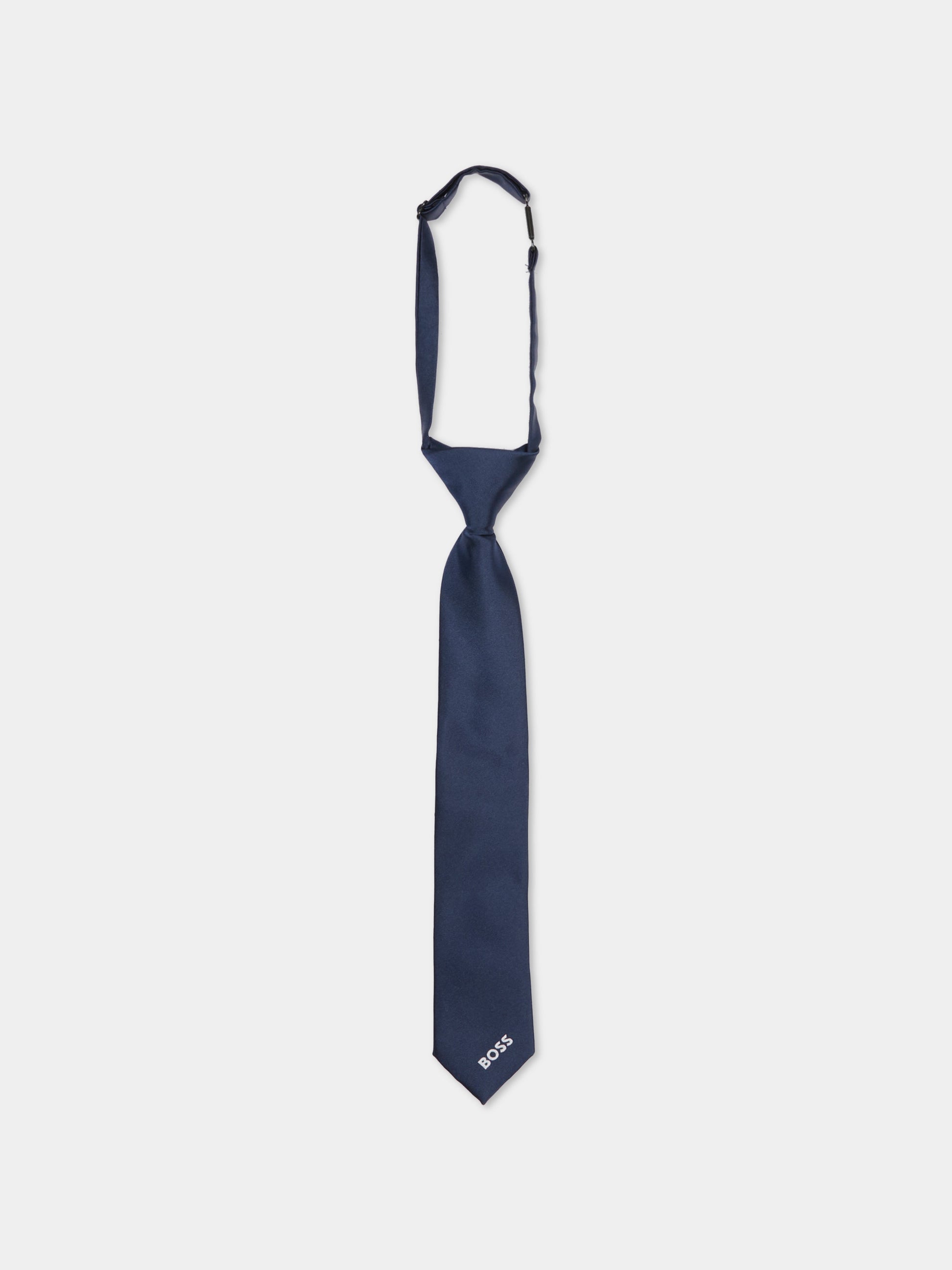 Cravatta blu per bambino con logo,Boss,J52630 849