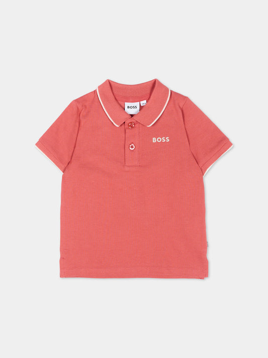 Polo bordeaux per neonato con logo,Boss,J52713 48B