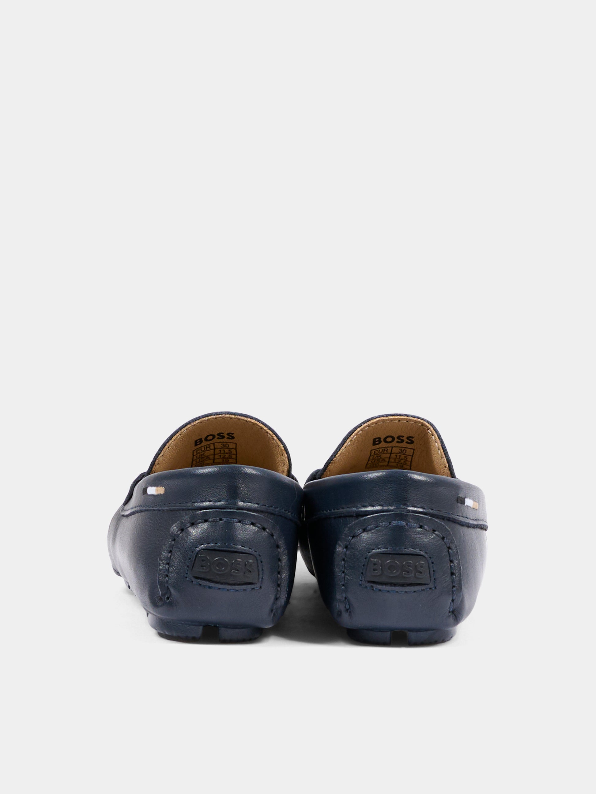 Mocassini blu per bambino con logo,Boss,J52808 862