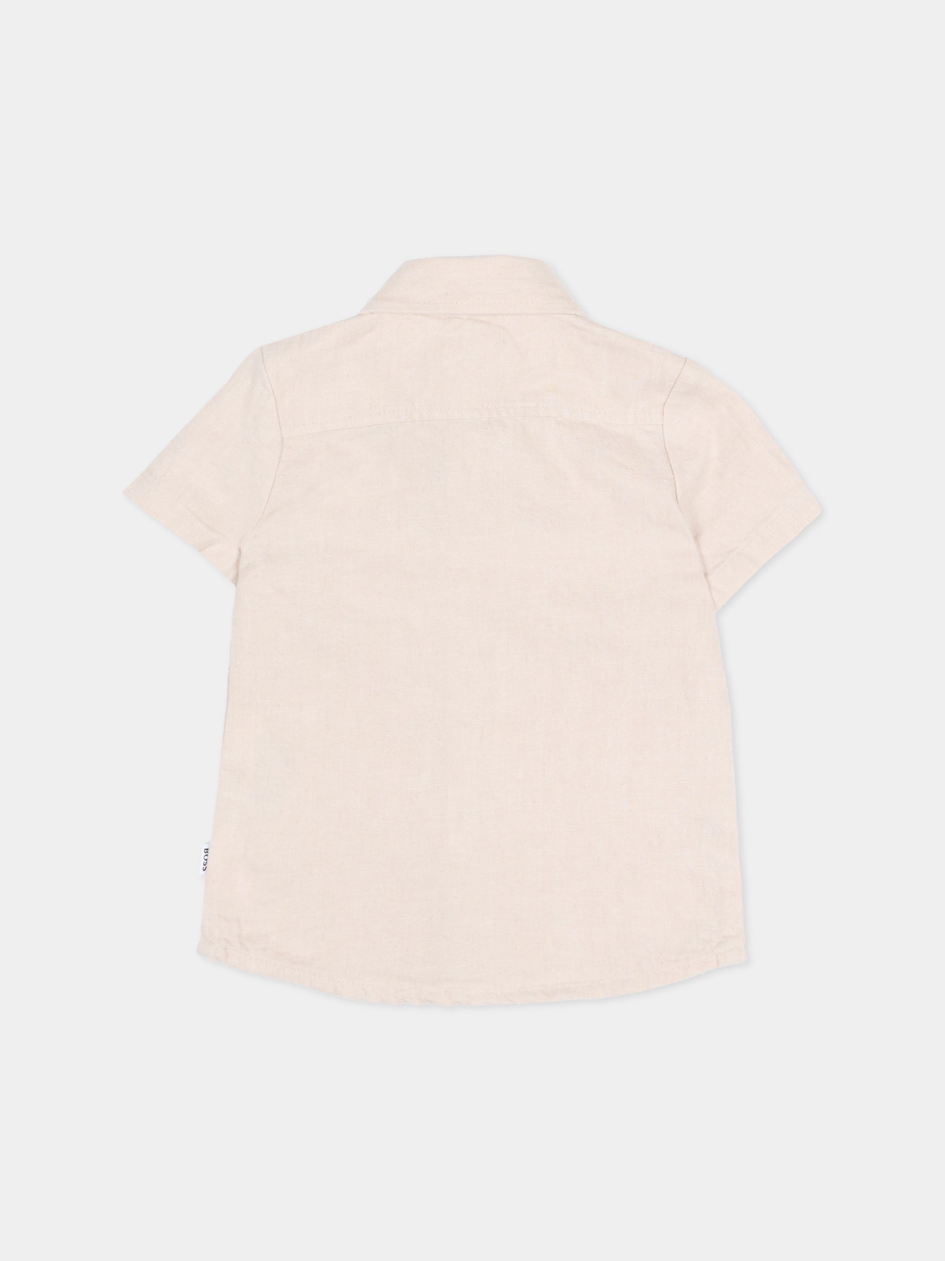 Camicia beige per neonato con logo,Boss,J52843 130