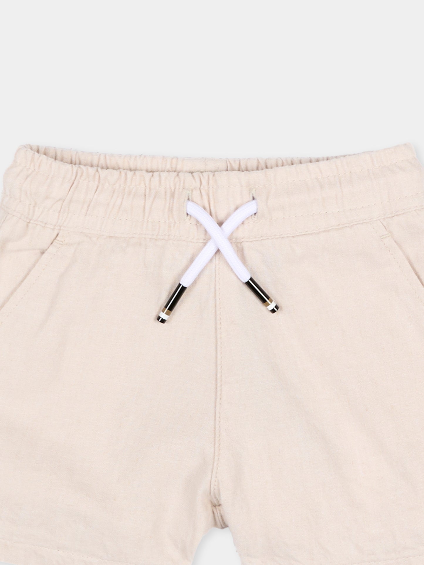 Shorts beige per neonato con logo,Boss,J52875 130