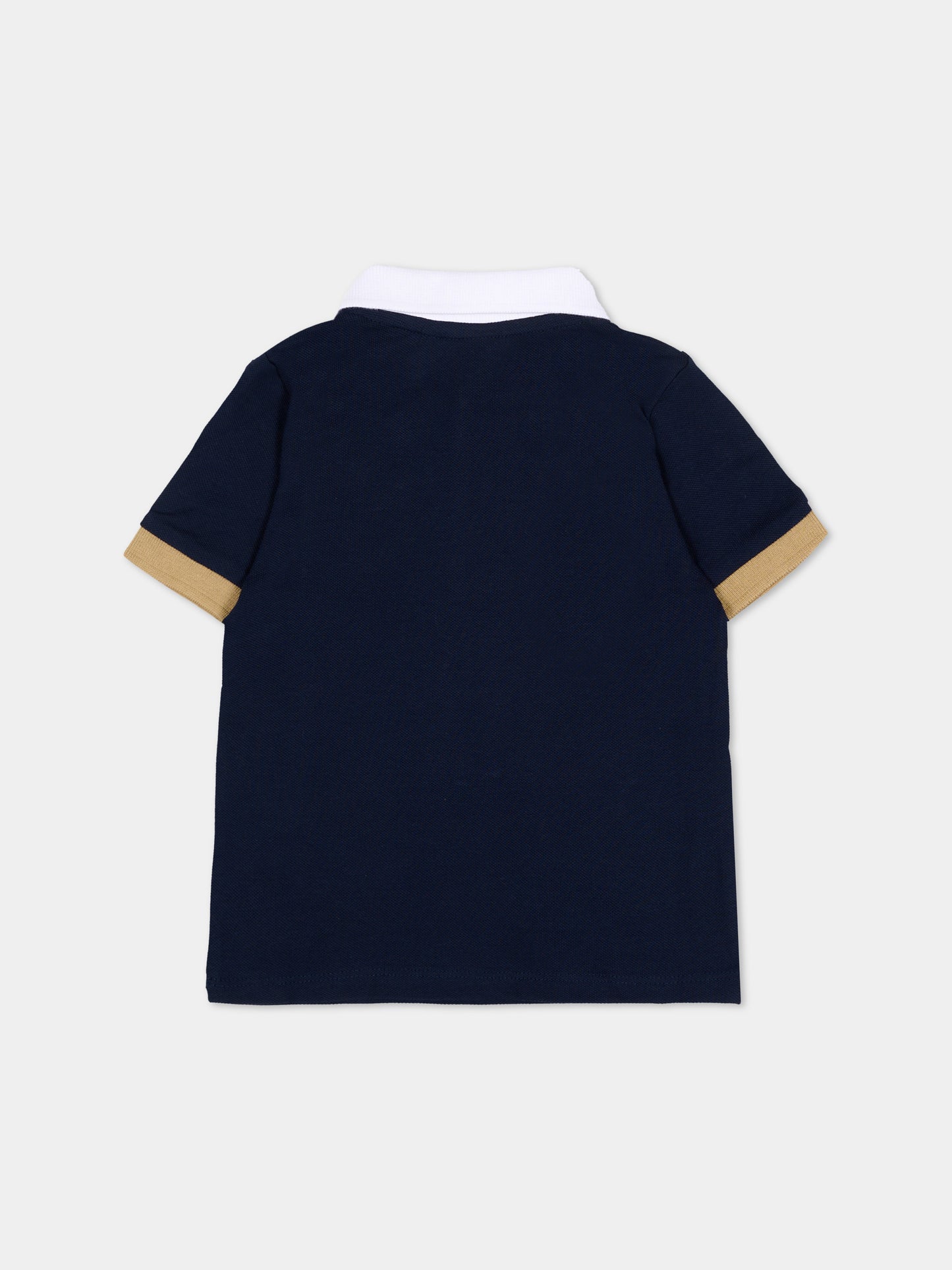 Polo blu per neonato con logo,Boss,J52878 849