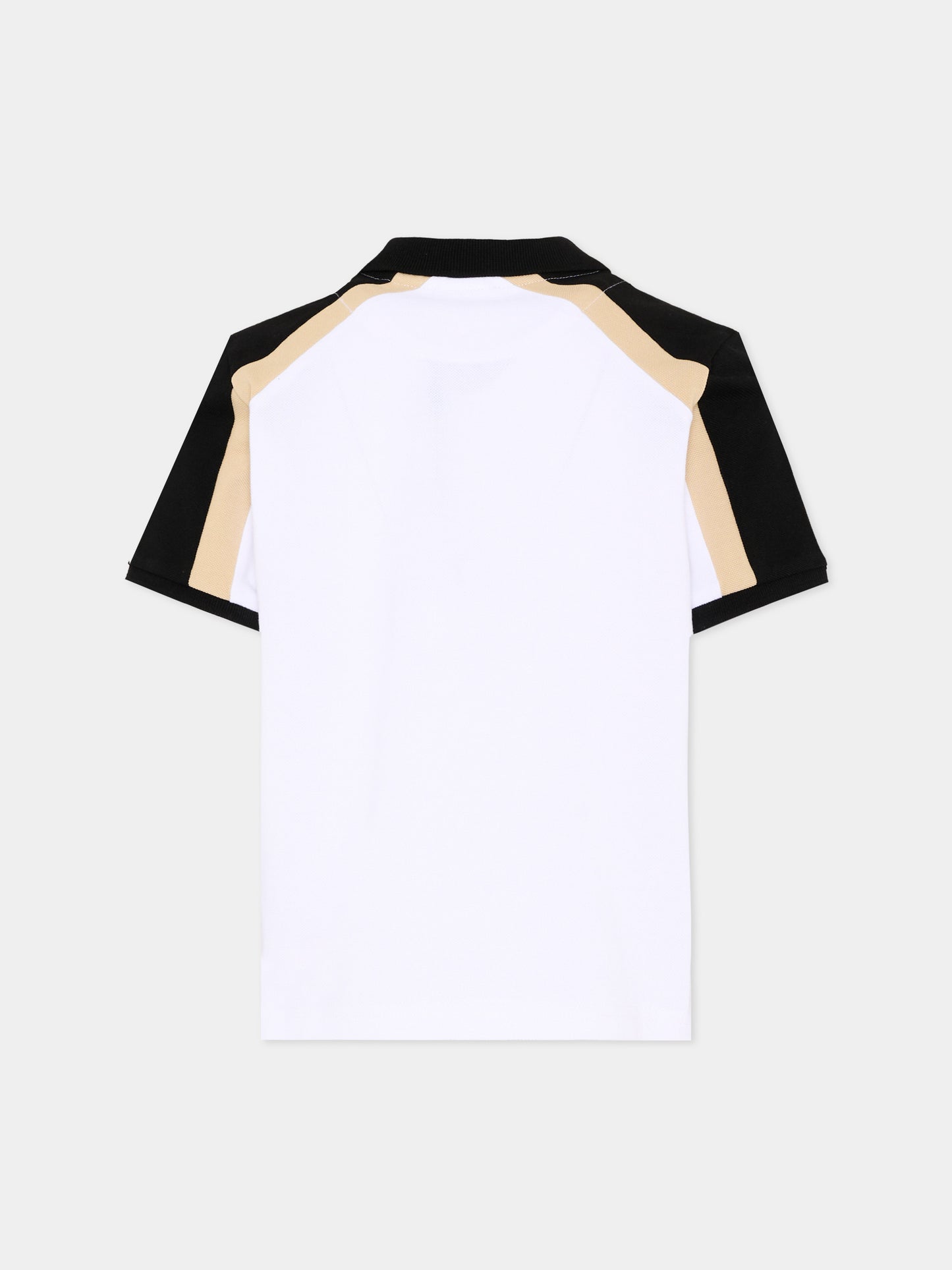 Polo bianca per bambino color block,Boss,J52960 10P