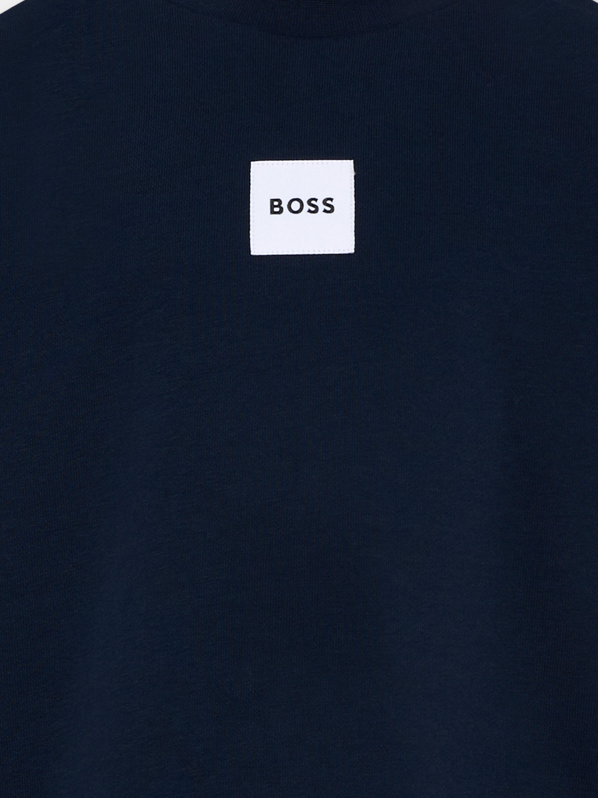 Felpa blu per bambino con logo frontale,Boss,J52965 849