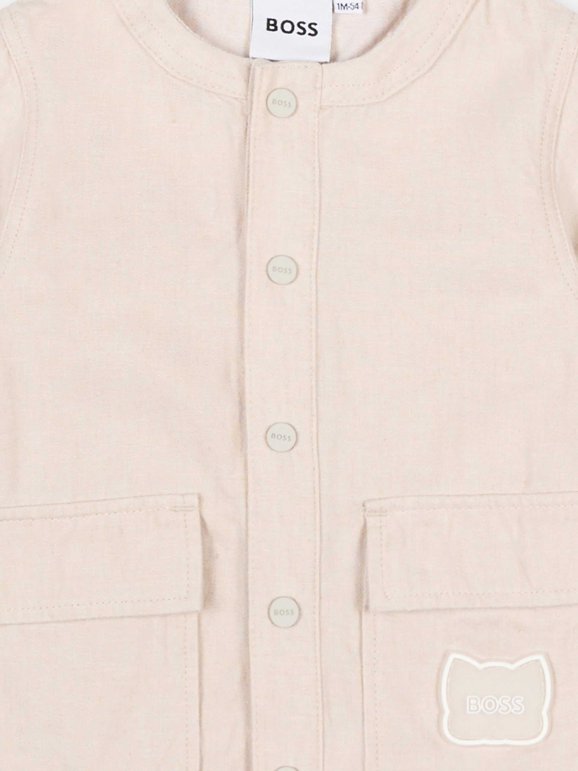 Pagliaccetto avorio per neonato con logo,Boss,J53030 130