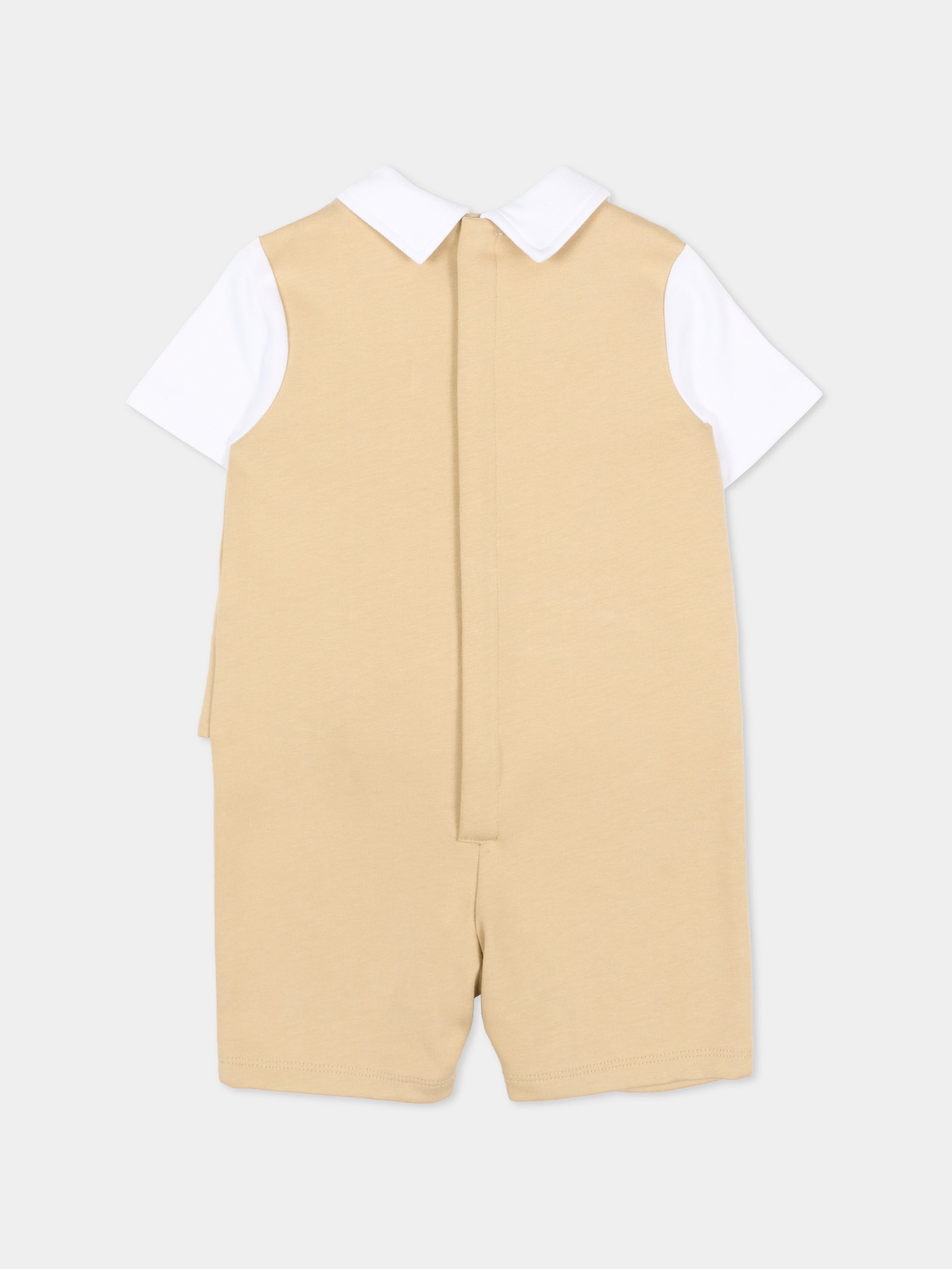 Pagliaccetto beige per neonato con gilet,Boss,J53036 249