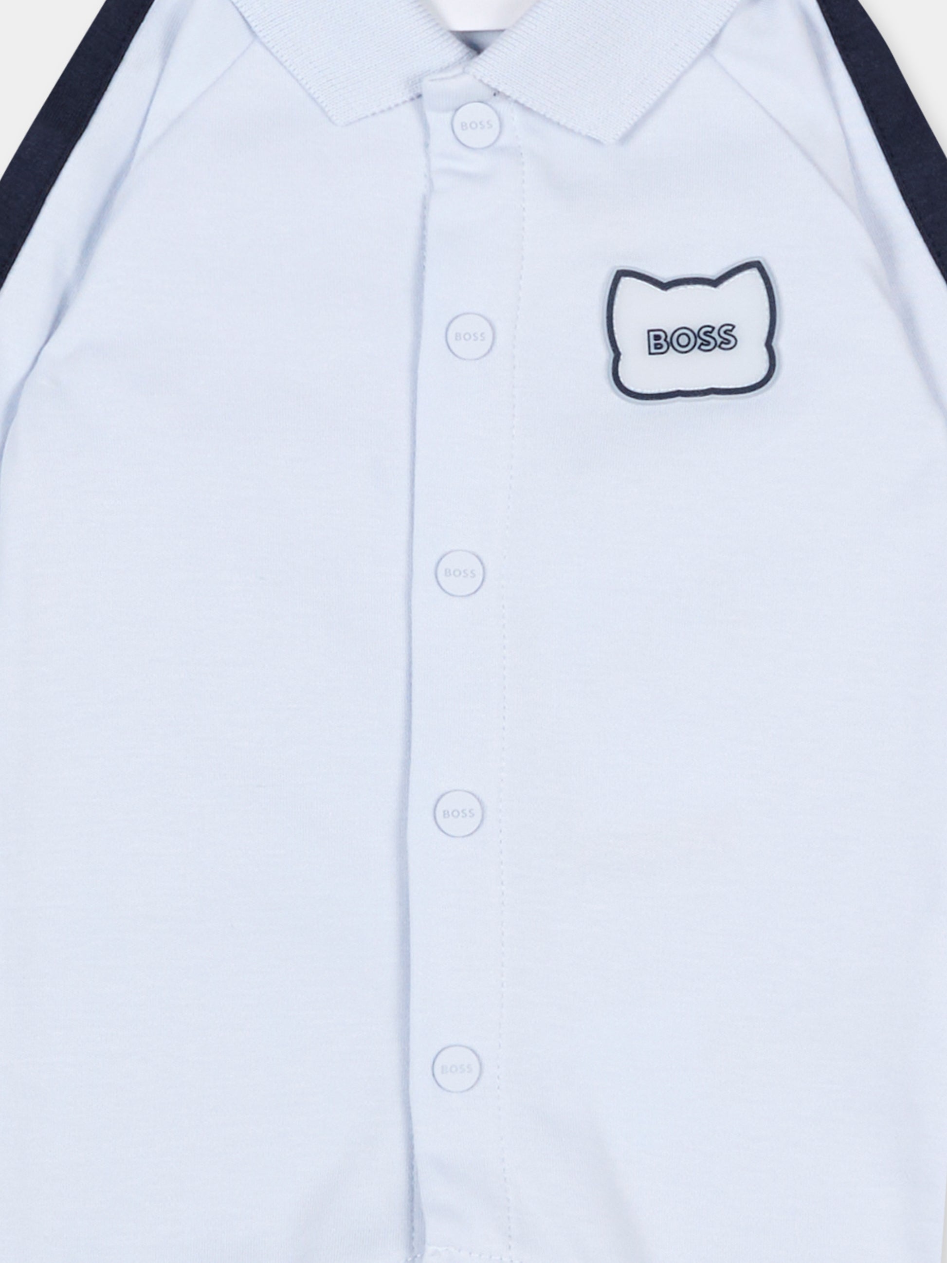 Tutina celeste per neonato con logo,Boss,J53041 771