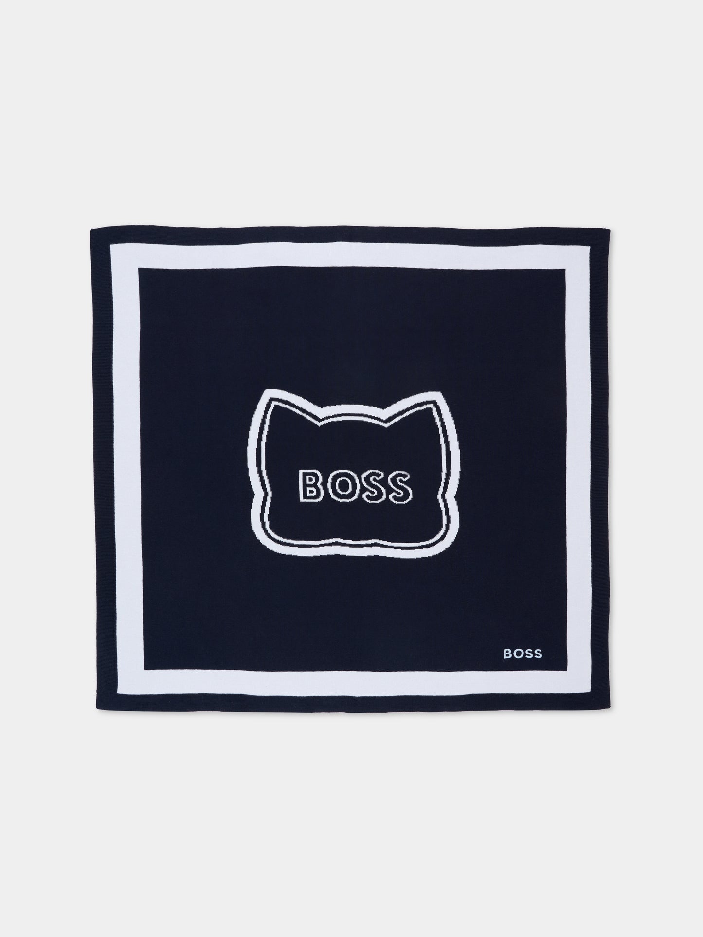 Coperta blu per neonato con logo,Boss,J53095 849