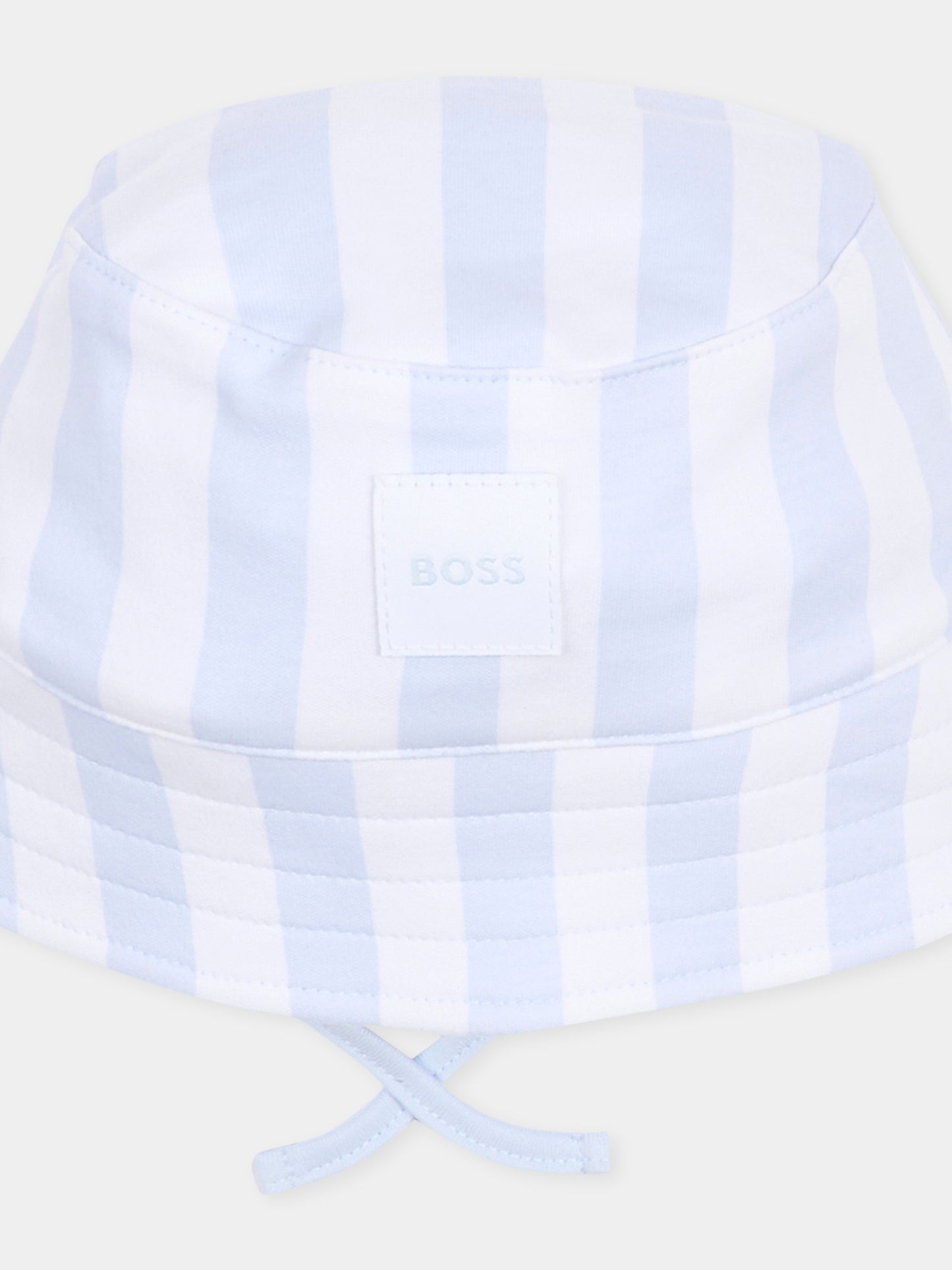 Cloche reversibile celeste per neonato con logo,Boss,J53097 771