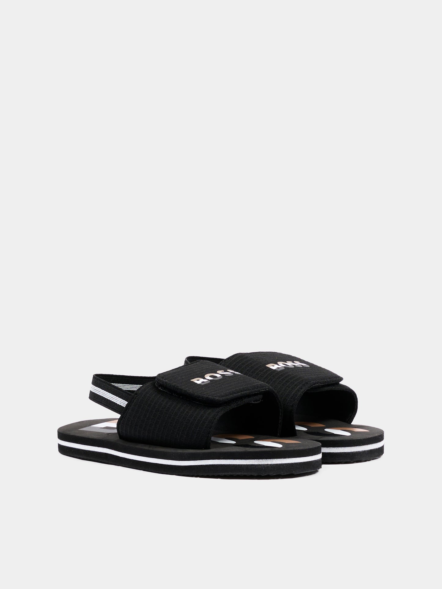 Sandali neri per bambino con logo,Boss,J53242 09B