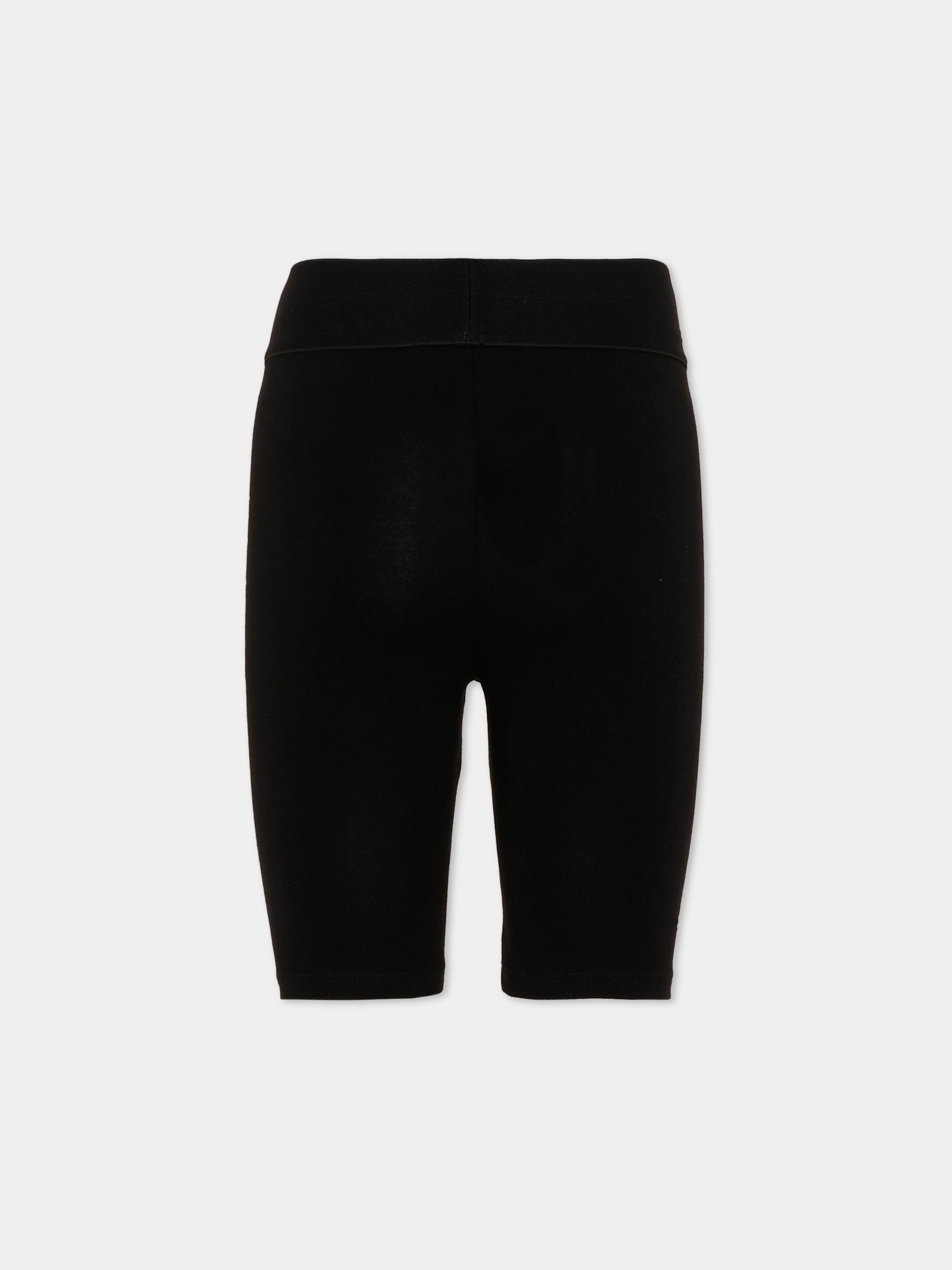 Shorts sportivi neri per bambina con logo,Dkny,D62576 09B