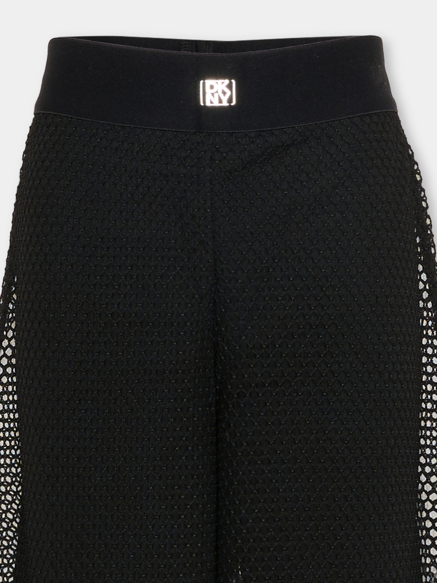 Pantaloni neri per bambina con logo,Dkny,D62580 09B