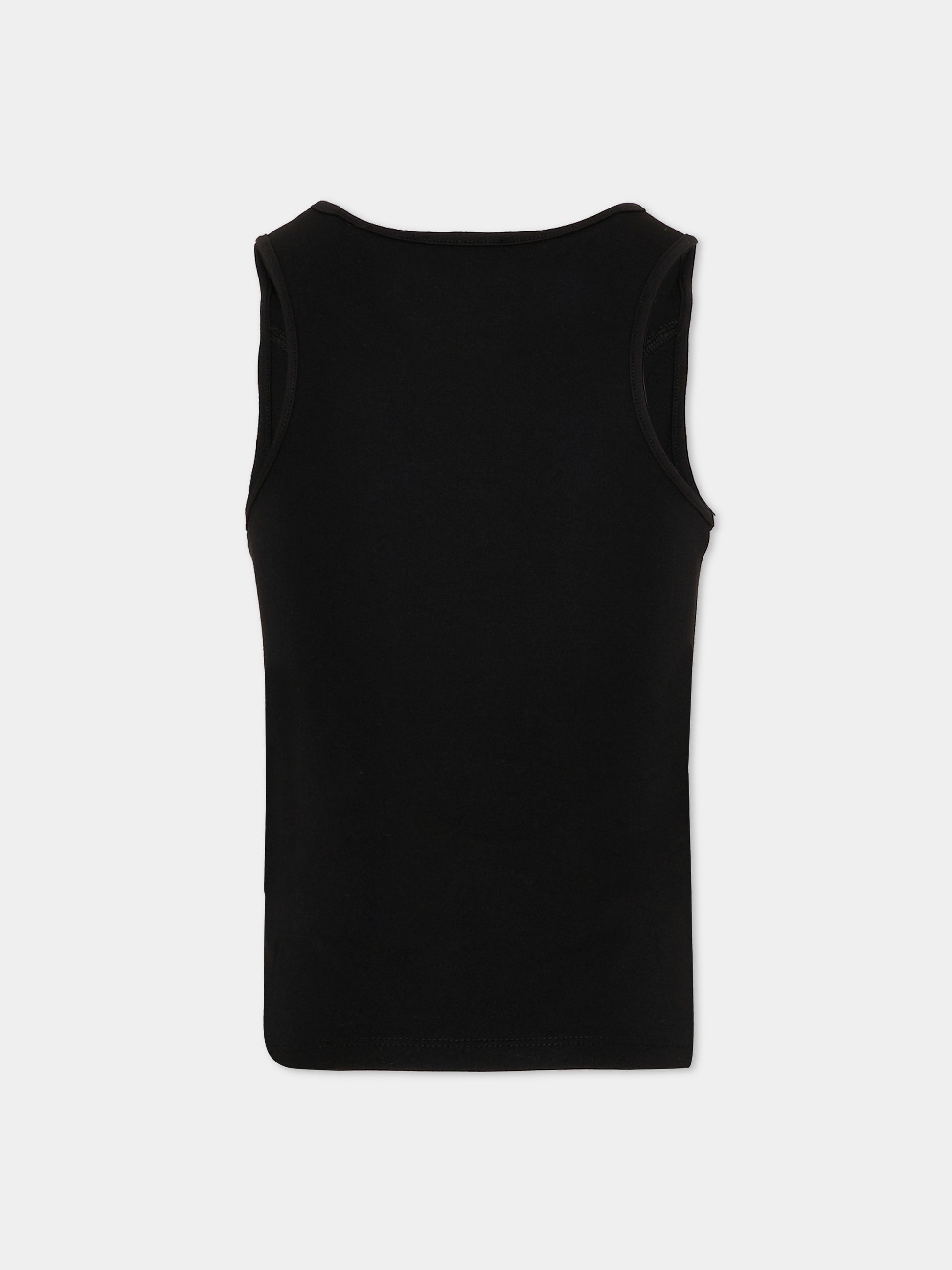 Canotta nero per bambina con logo,Dkny,D62616 09B