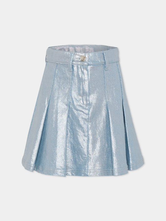 Gonna argento per bambina con logo,Dkny,D62693 016