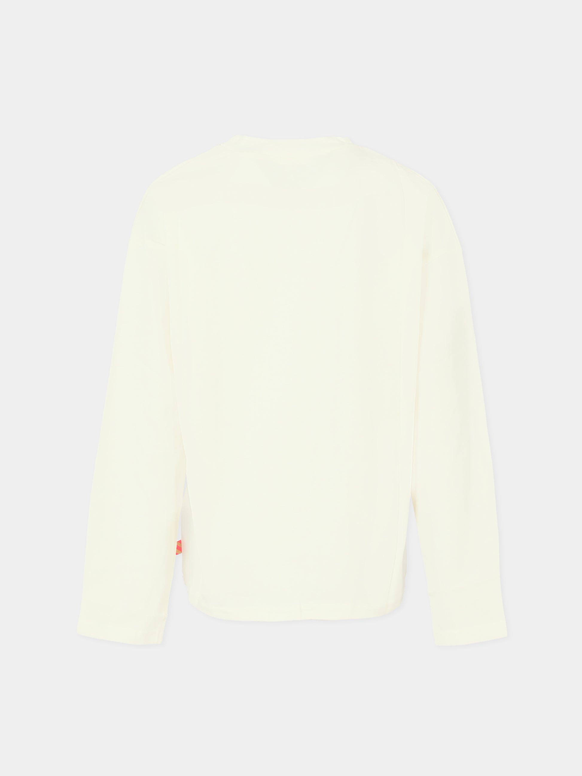 T-shirt avorio per bambina con logo e stelle,Billieblush,U20488 121