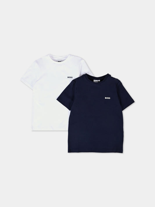Set t-shirt multicolor per bambino con logo,Boss,J51137 V41