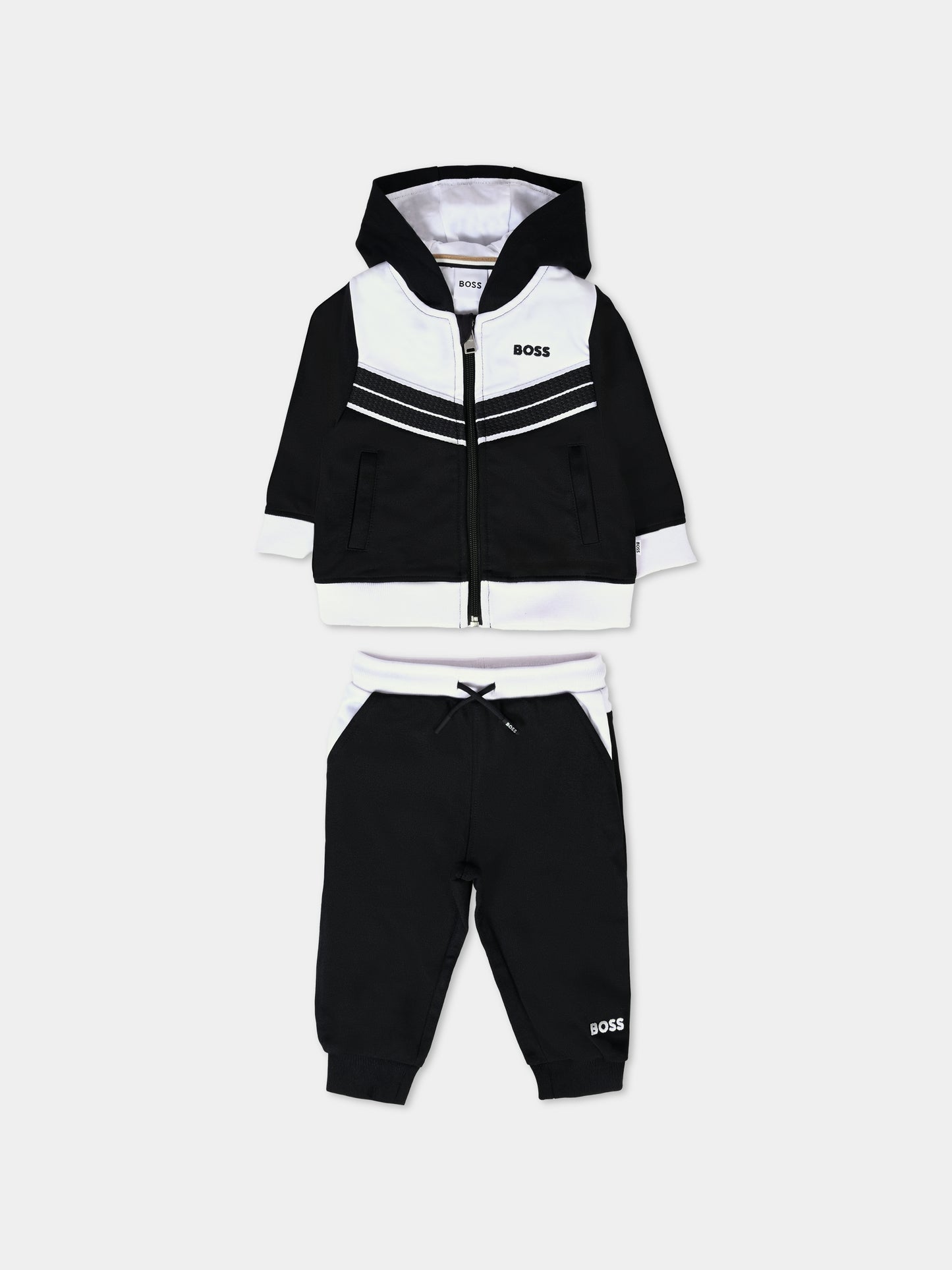 Completo nero per neonato con logo,Boss,J51264 09B