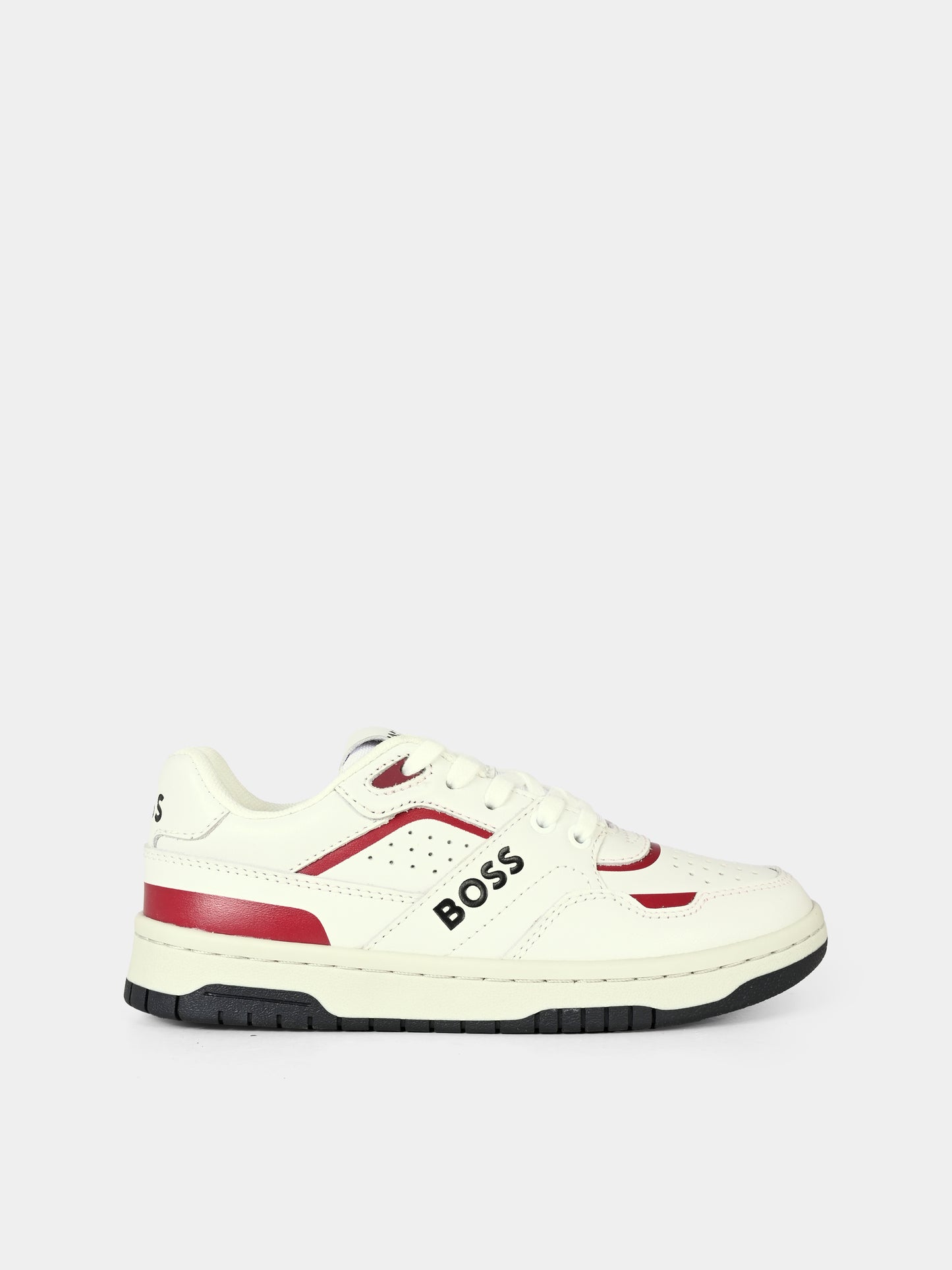 Sneakers avorio per bambino con logo,Boss,J51324 10P