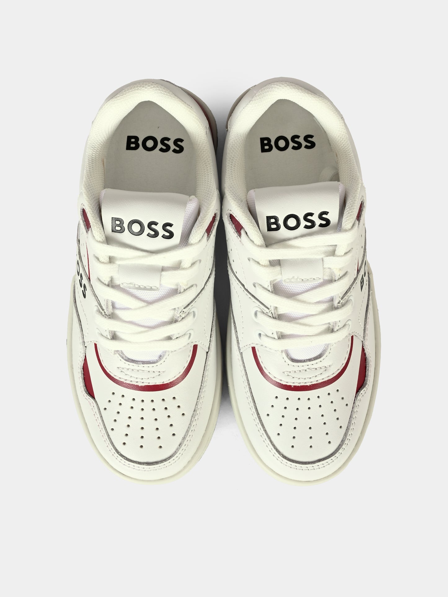 Sneakers avorio per bambino con logo,Boss,J51324 10P