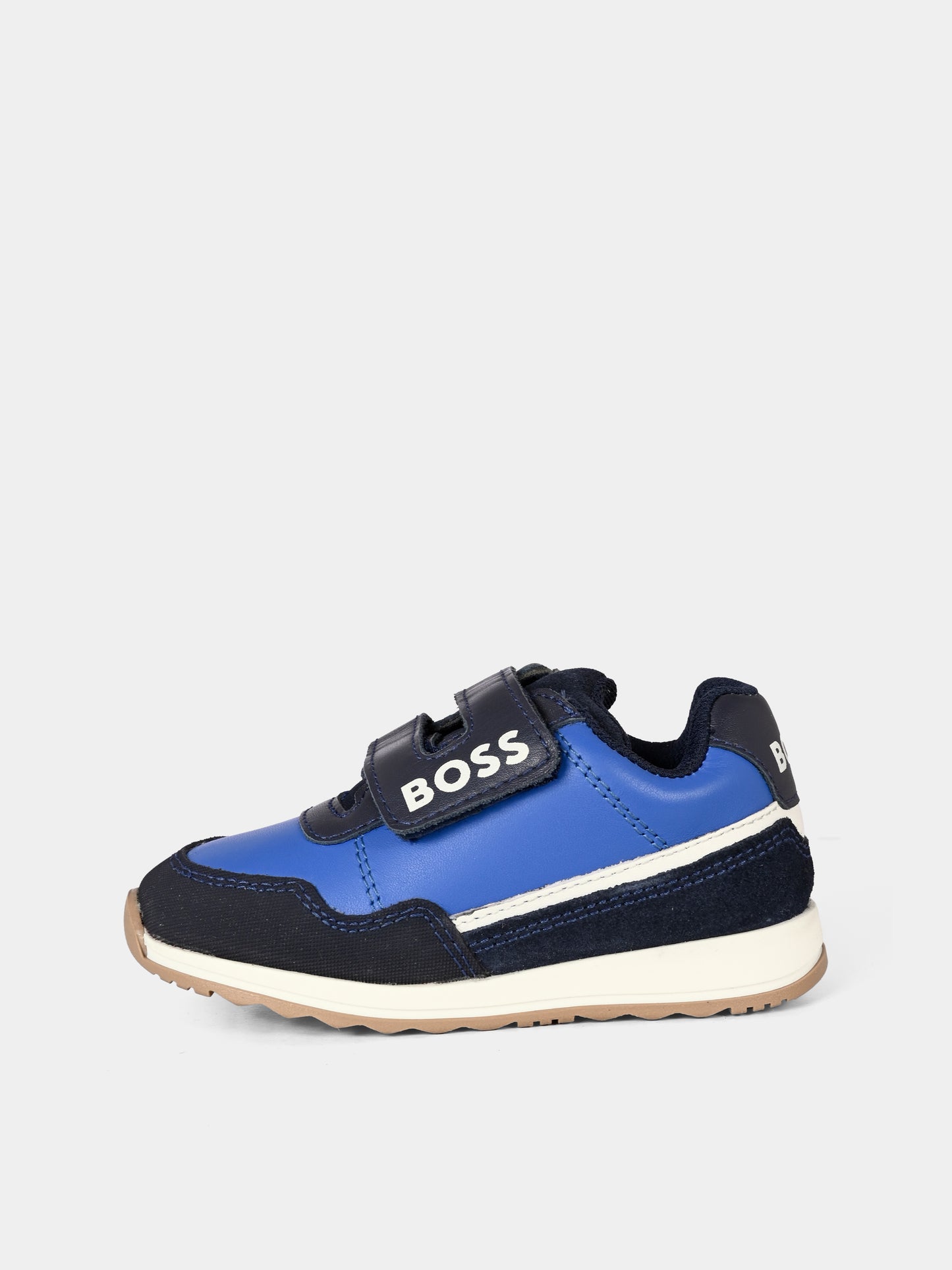 Sneakers blu per bambino con logo,Boss,J51337 849