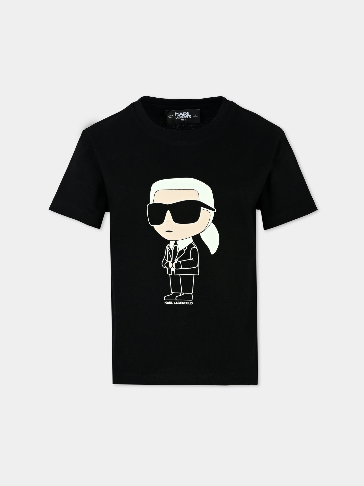 T-shirt nera per bambino con stampa Karl Lagerfeld,Karl Lagerfeld Kids,Z30240 09B