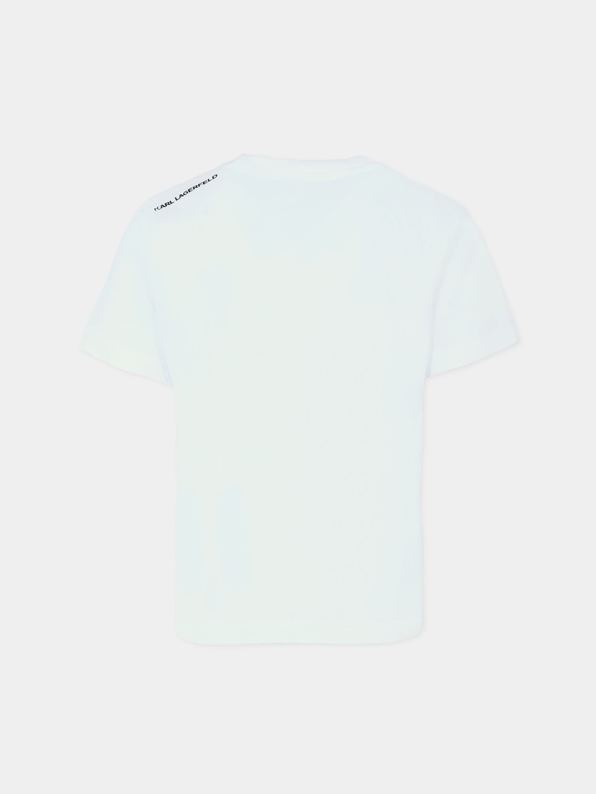 T-shirt bianca per bambini con logo,Karl Lagerfeld Kids,Z30254 10P