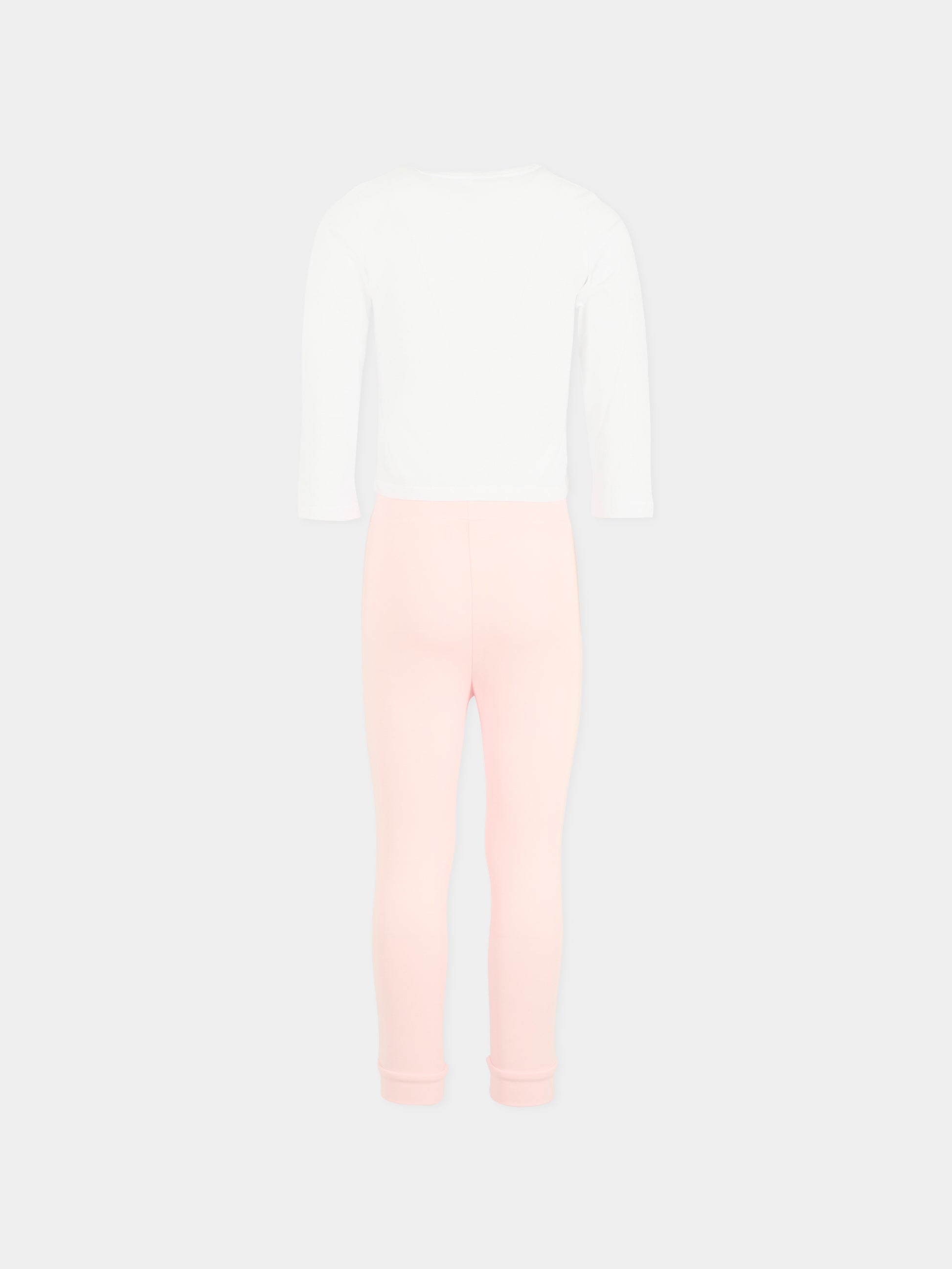 Completo rosa per bambina con stampa Choupette,Karl Lagerfeld Kids,Z30288 475