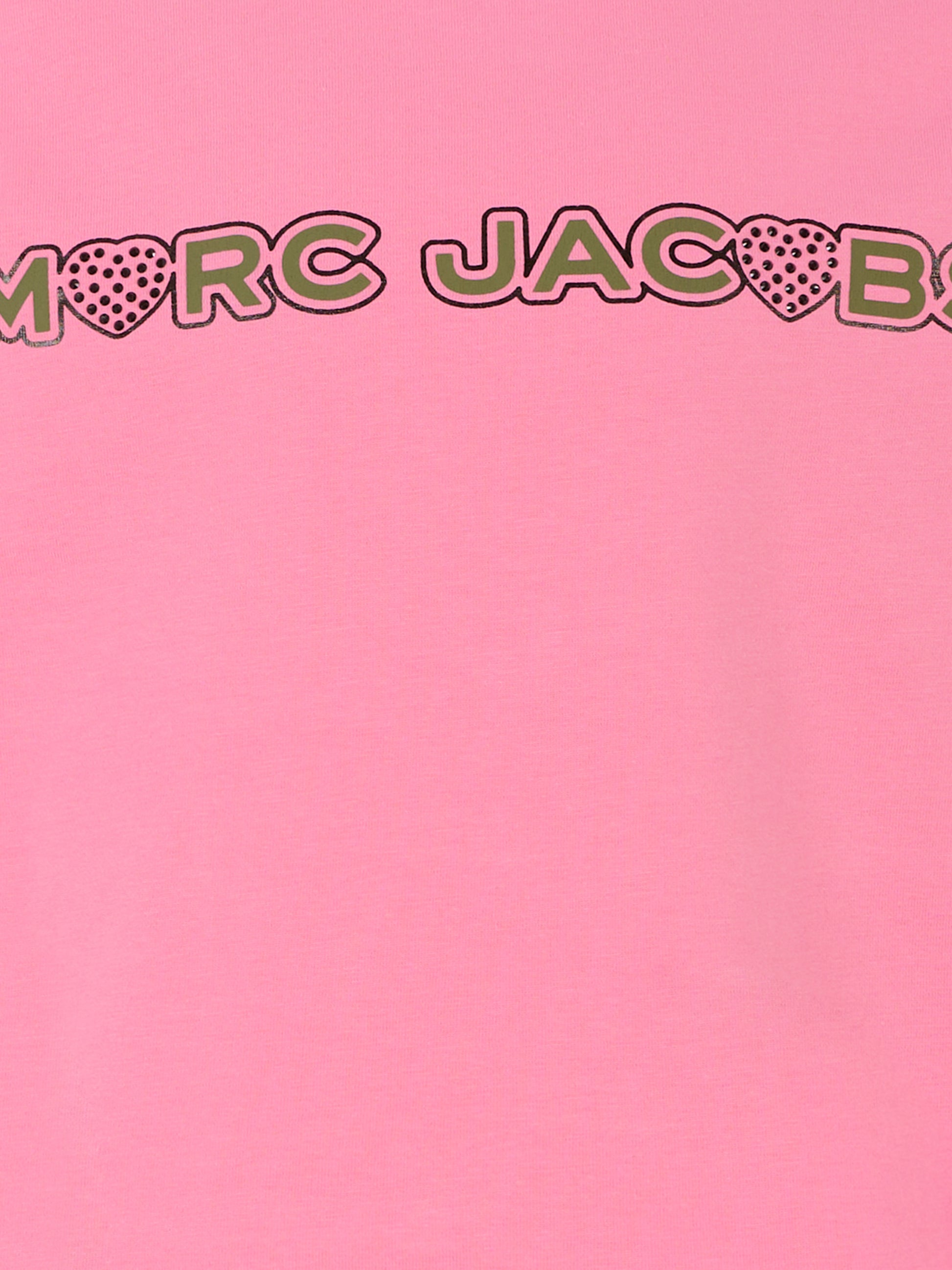T-shirt rosa per bambina con logo,Marc Jacobs,W60280 490